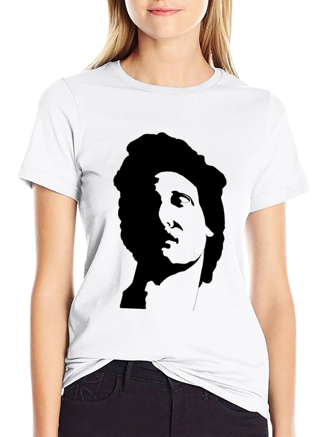 Statue Graphic Black T-Shirt - Classic Art Tee