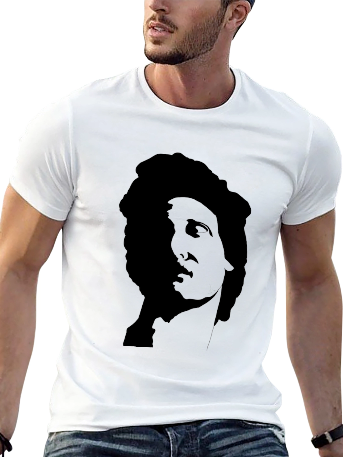 Statue Graphic Black T-Shirt - Classic Art Tee