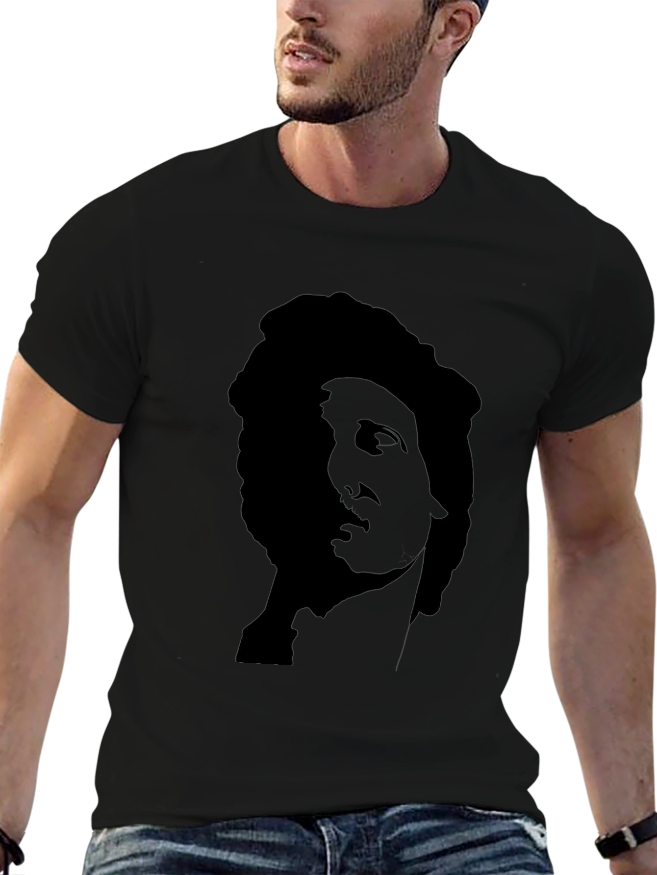 Statue Graphic Black T-Shirt - Classic Art Tee