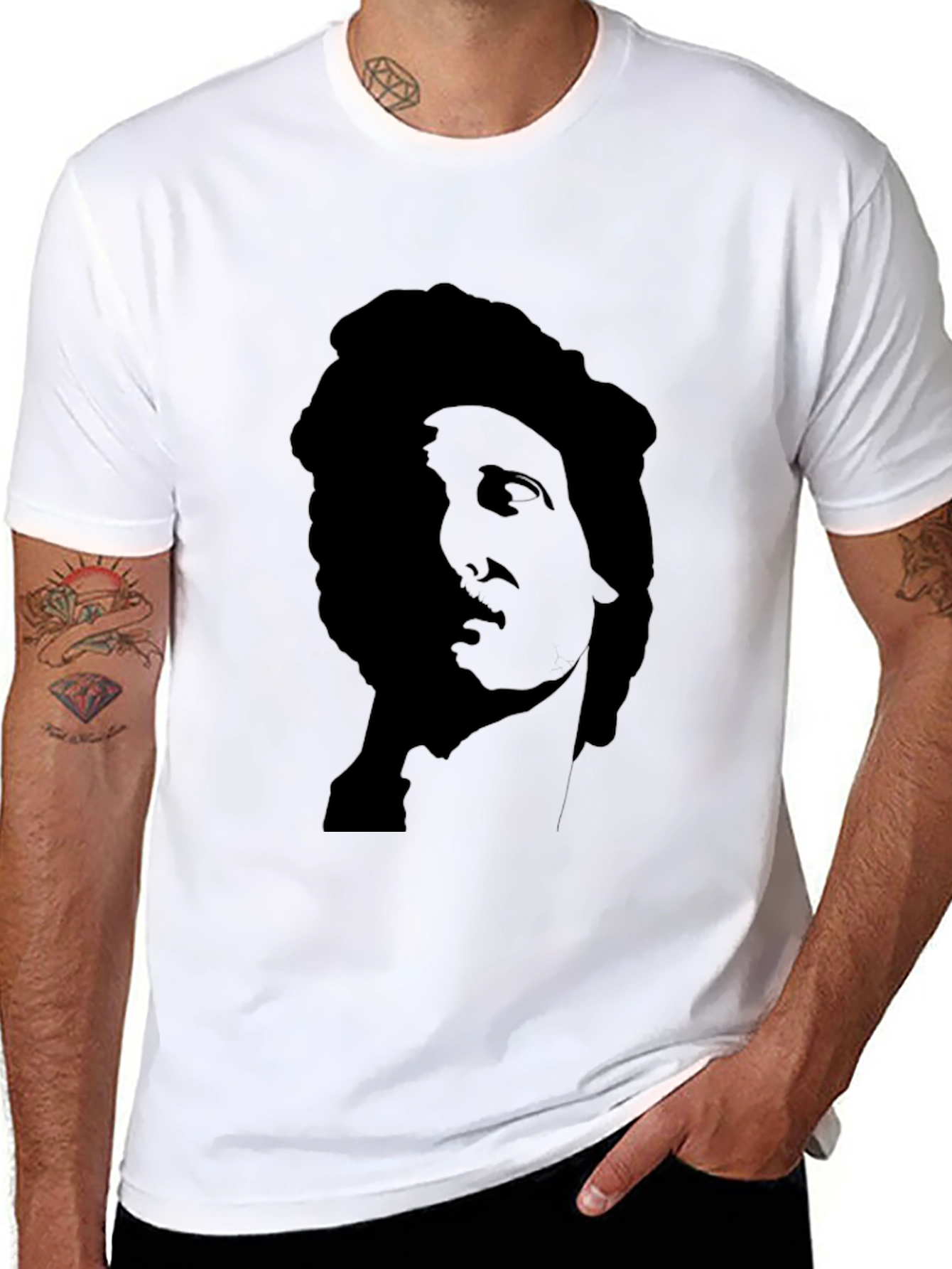 Statue Graphic Black T-Shirt - Classic Art Tee