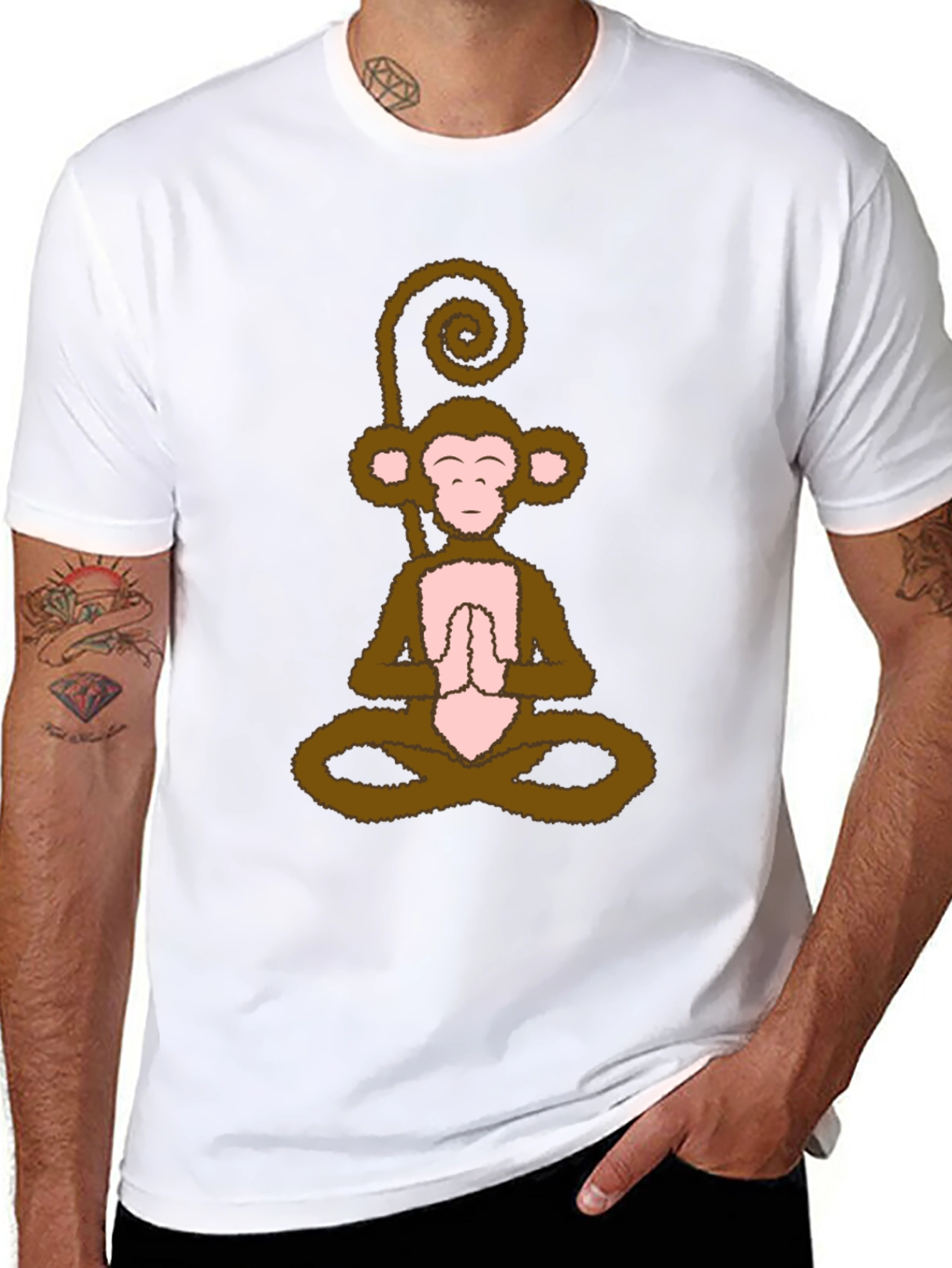 Yoga Monkey T-Shirt - Meditating Primate Tee