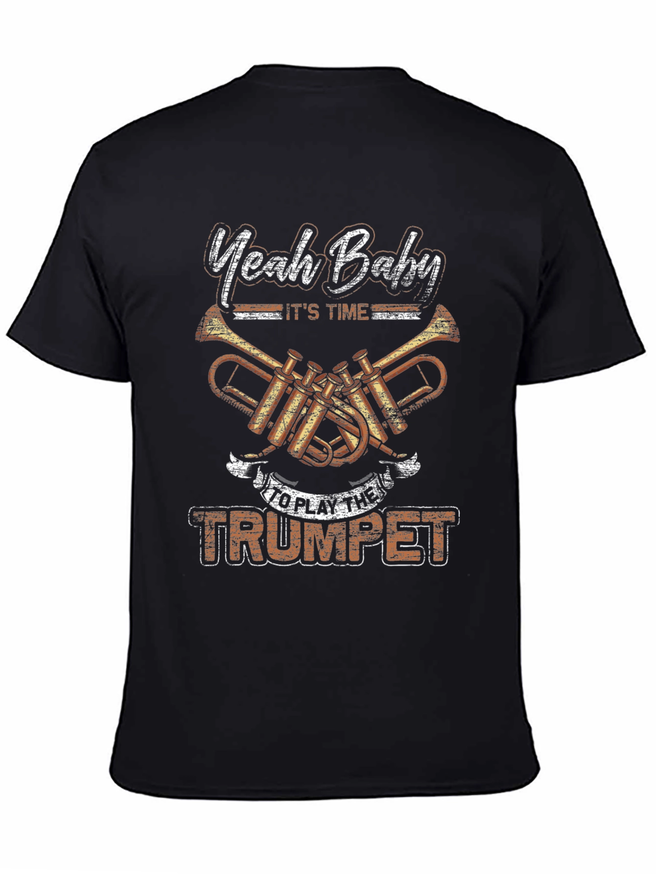 Yeah Baby Trumpet Player Black T-Shirt