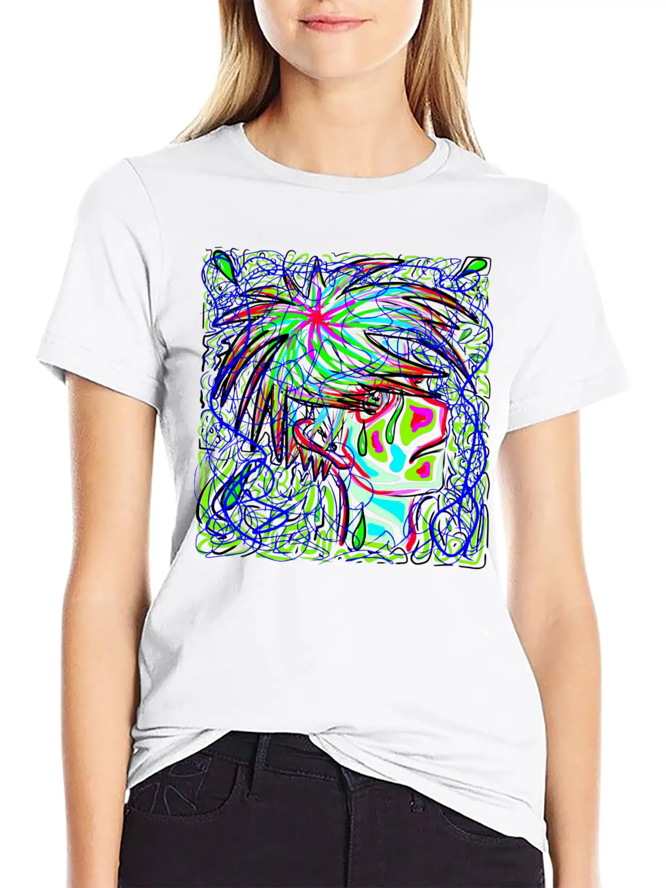 Sad Art Abstract Modern Fit Casual T-Shirt – Clean And Versatile Design