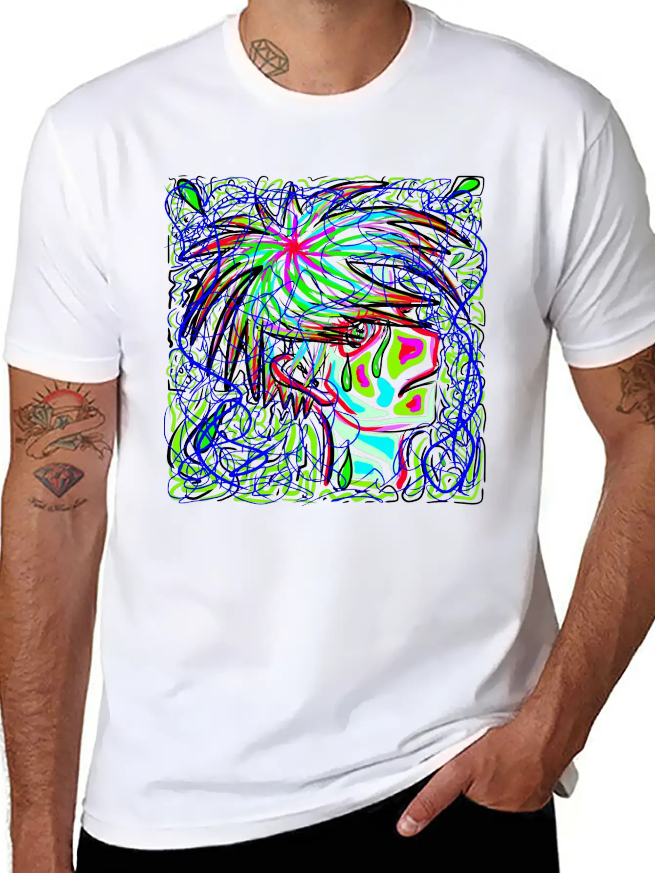 Sad Art Abstract Modern Fit Casual T-Shirt – Clean And Versatile Design