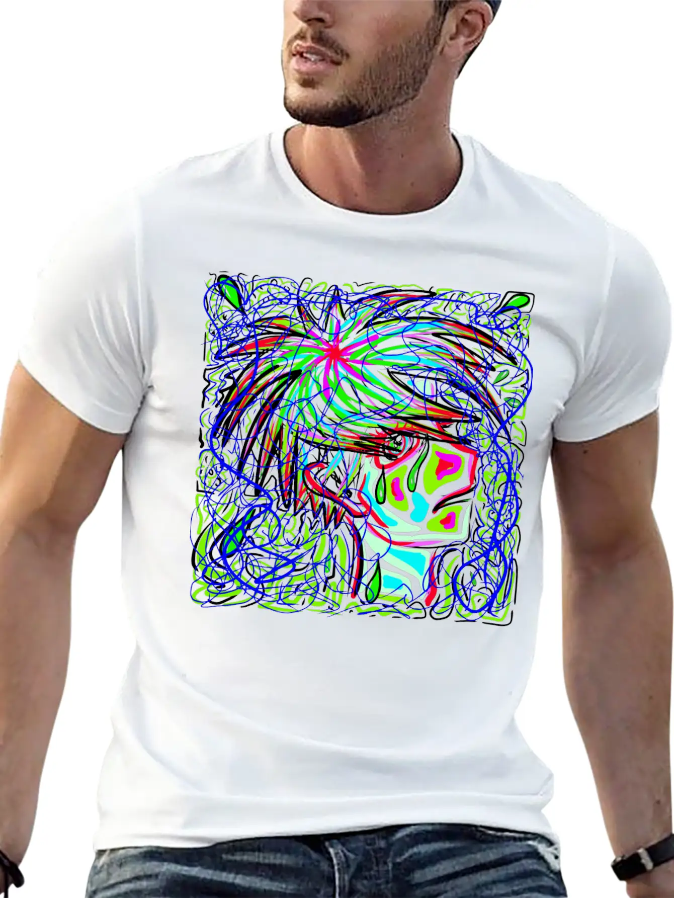 Sad Art Abstract Modern Fit Casual T-Shirt – Clean And Versatile Design