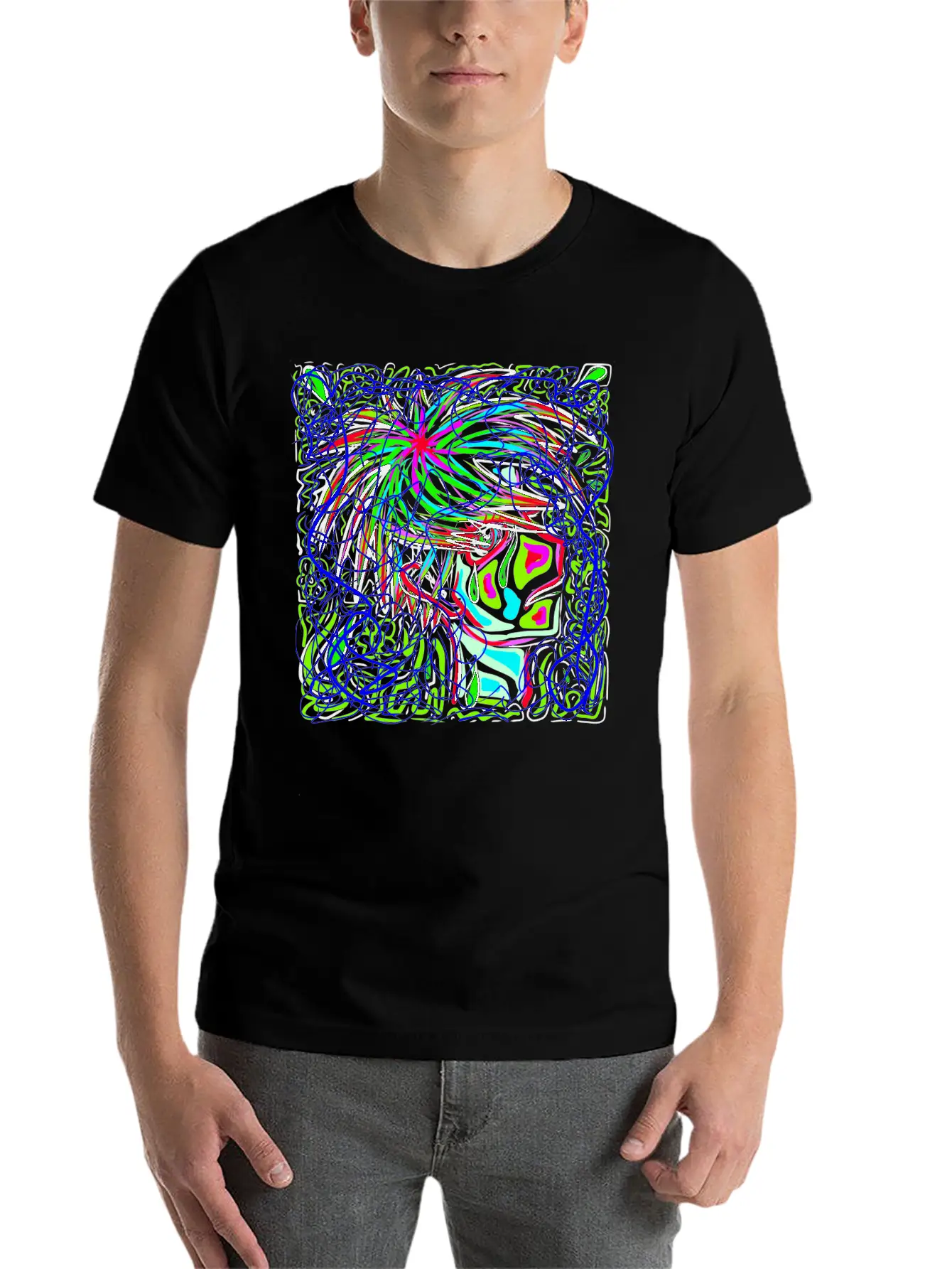 Sad Art Abstract Modern Fit Casual T-Shirt – Clean And Versatile Design