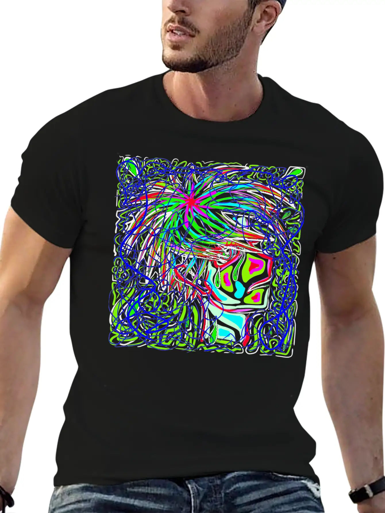 Sad Art Abstract Modern Fit Casual T-Shirt – Clean And Versatile Design