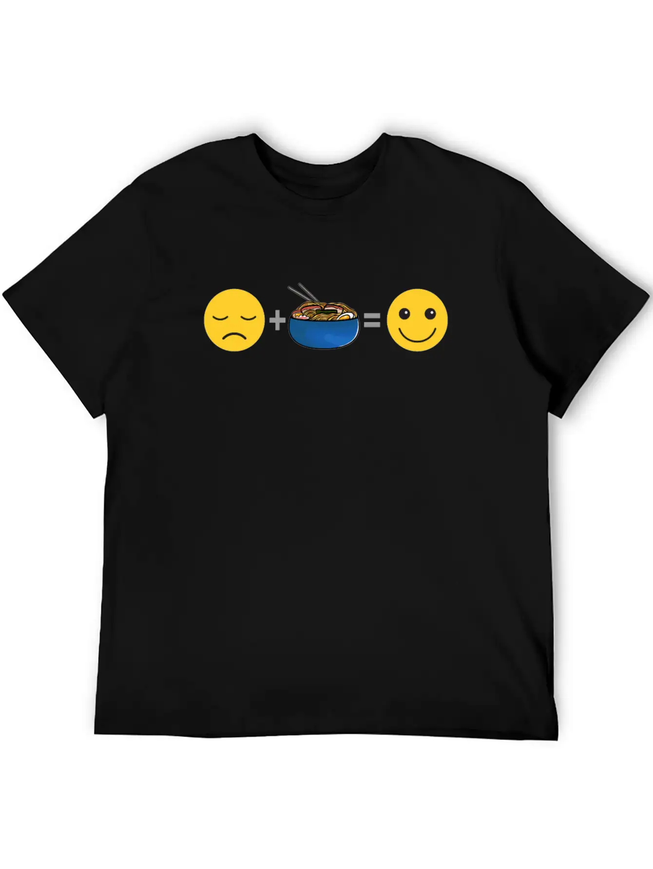 Sad Face Plus Japanese Ramen Soup Equals Happy Smi Unisex Casual T-Shirt – Clean Design For Daily Comfort