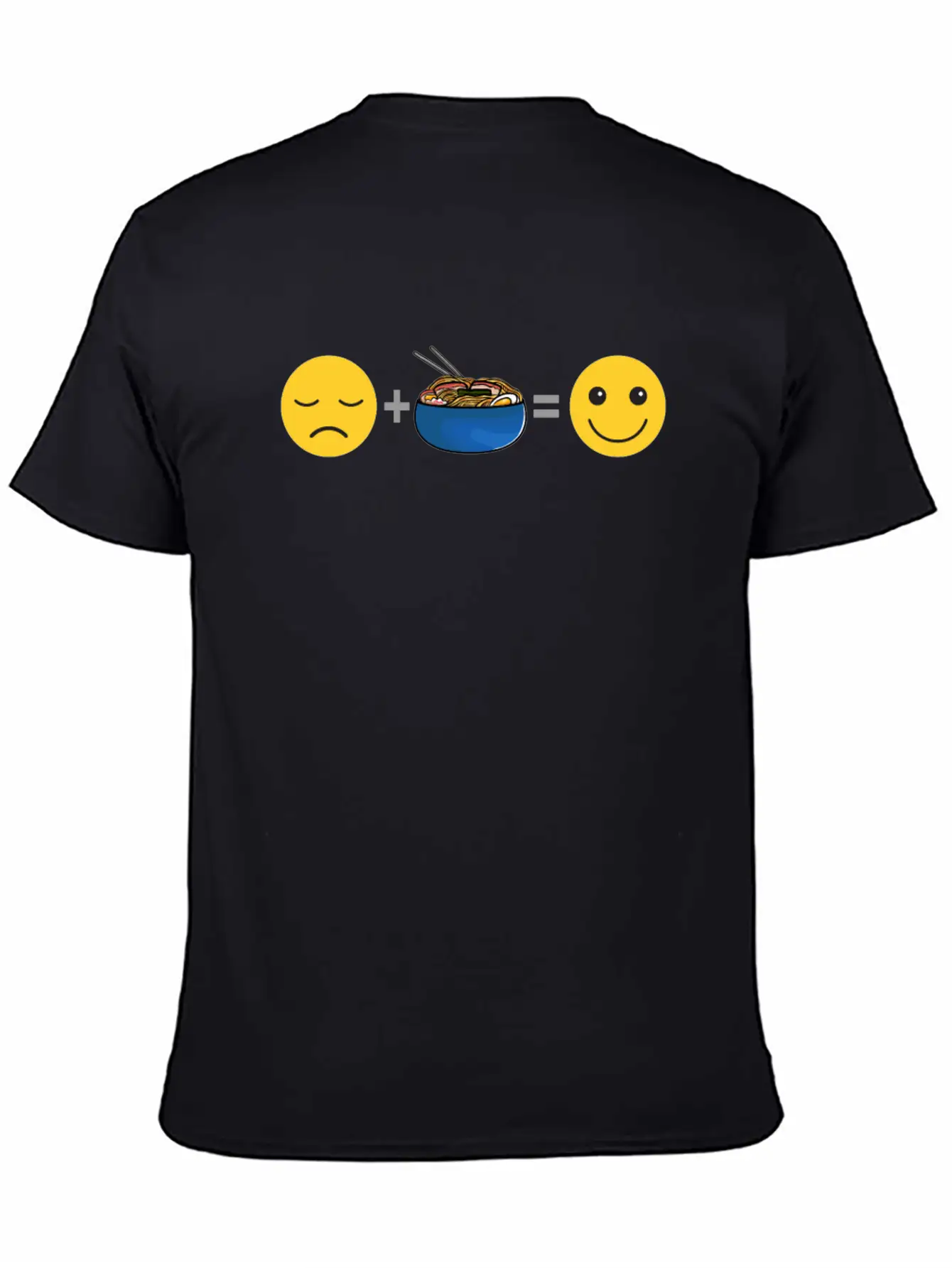 Sad Face Plus Japanese Ramen Soup Equals Happy Smi Unisex Casual T-Shirt – Clean Design For Daily Comfort