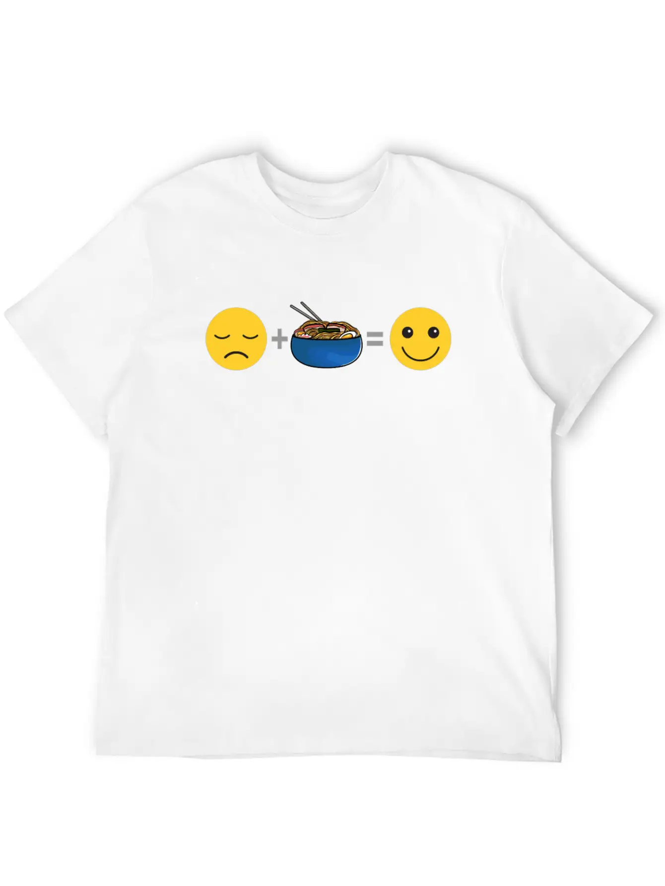 Sad Face Plus Japanese Ramen Soup Equals Happy Smi Unisex Casual T-Shirt – Clean Design For Daily Comfort