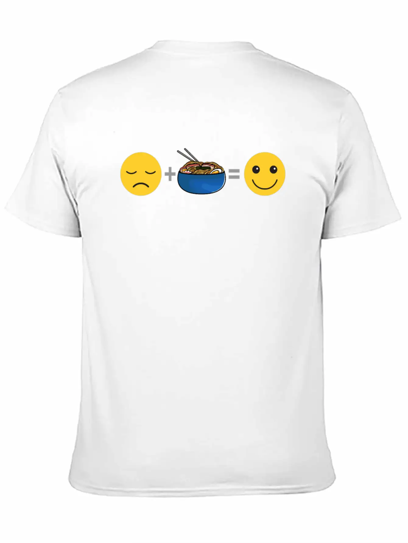 Sad Face Plus Japanese Ramen Soup Equals Happy Smi Unisex Casual T-Shirt – Clean Design For Daily Comfort