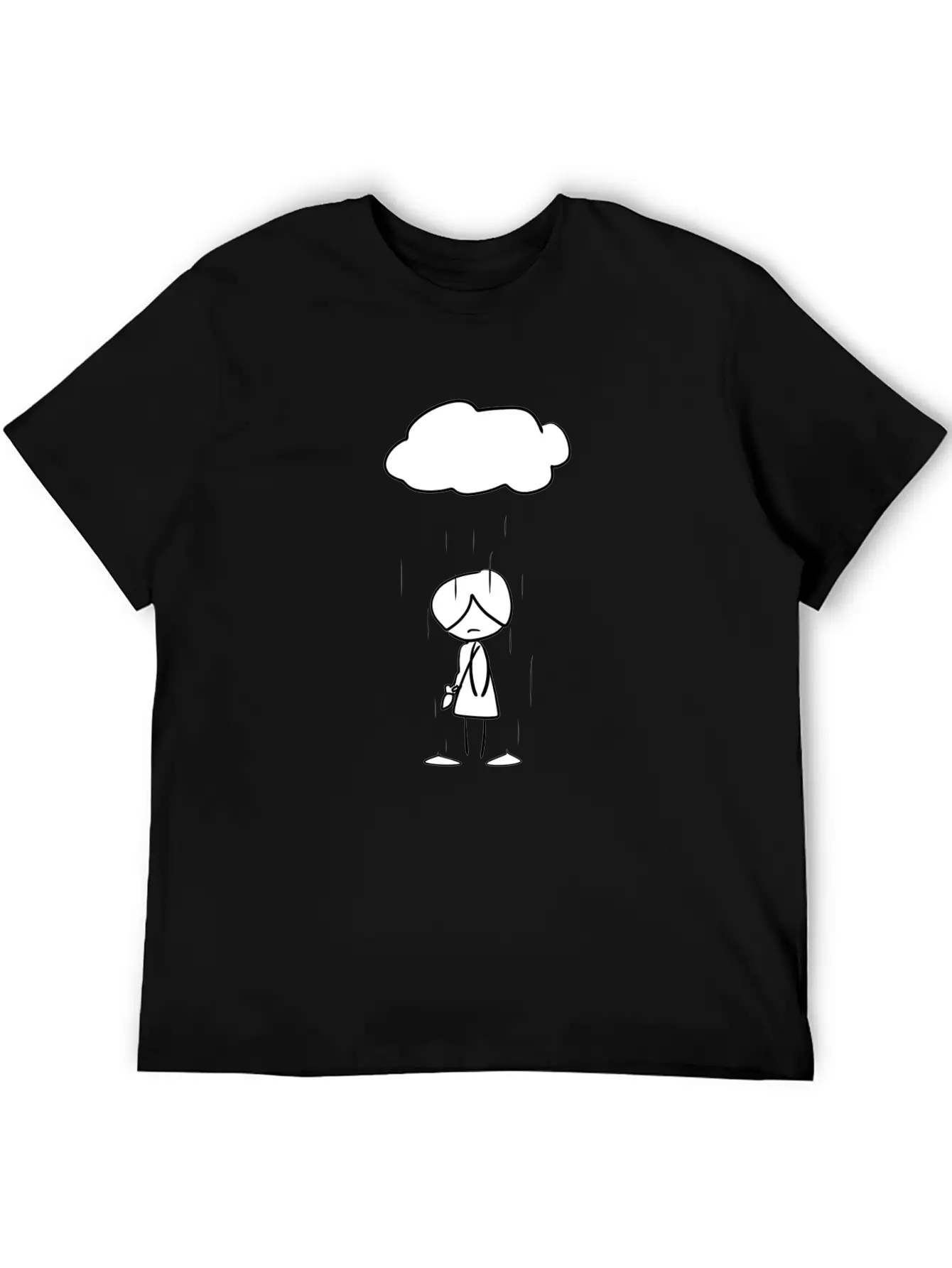 Sad Girl Cloud Rain Unisex Casual T-Shirt ��� Clean Design For Daily Comfort