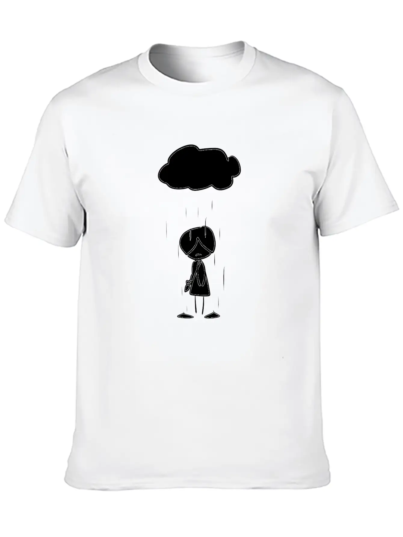 Sad Girl Cloud Rain Unisex Casual T-Shirt ��� Clean Design For Daily Comfort