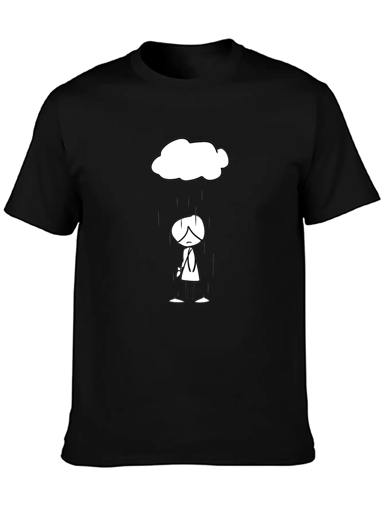 Sad Girl Cloud Rain Unisex Casual T-Shirt ��� Clean Design For Daily Comfort
