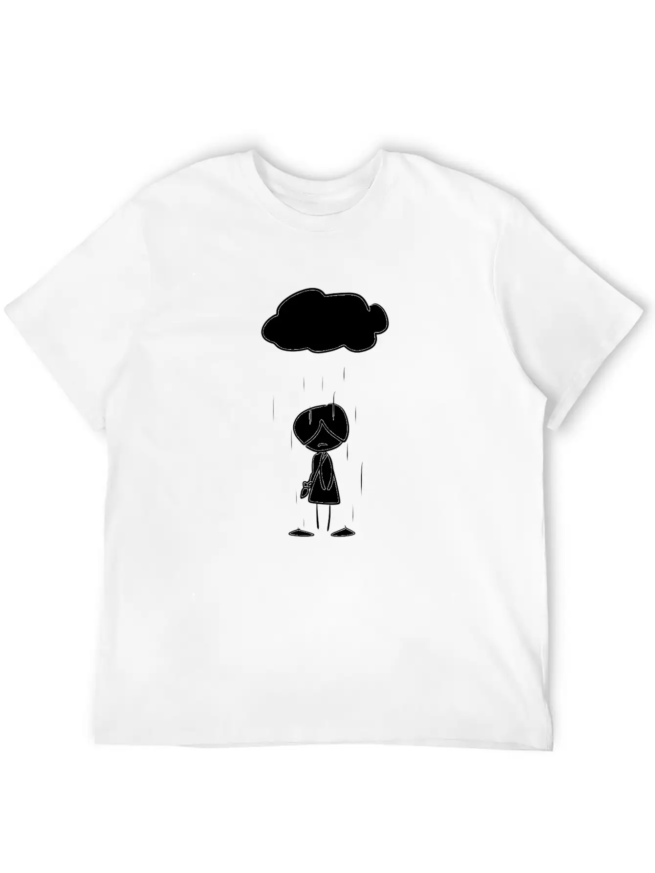 Sad Girl Cloud Rain Unisex Casual T-Shirt ��� Clean Design For Daily Comfort