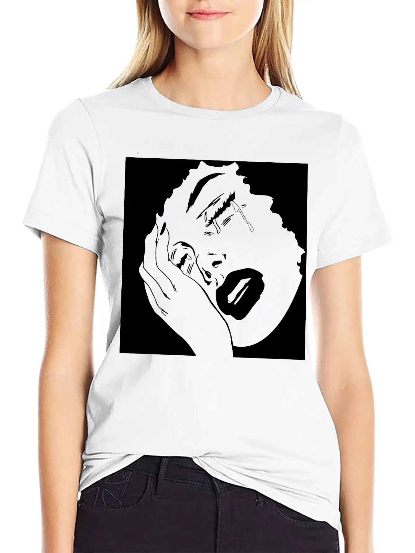 Sad Girl Unisex Casual T-Shirt ��� Clean Design For Daily Comfort