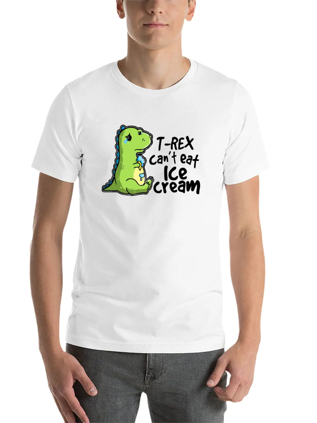 Sad T Rex Modern Fit Casual T-Shirt – Clean And Versatile Design
