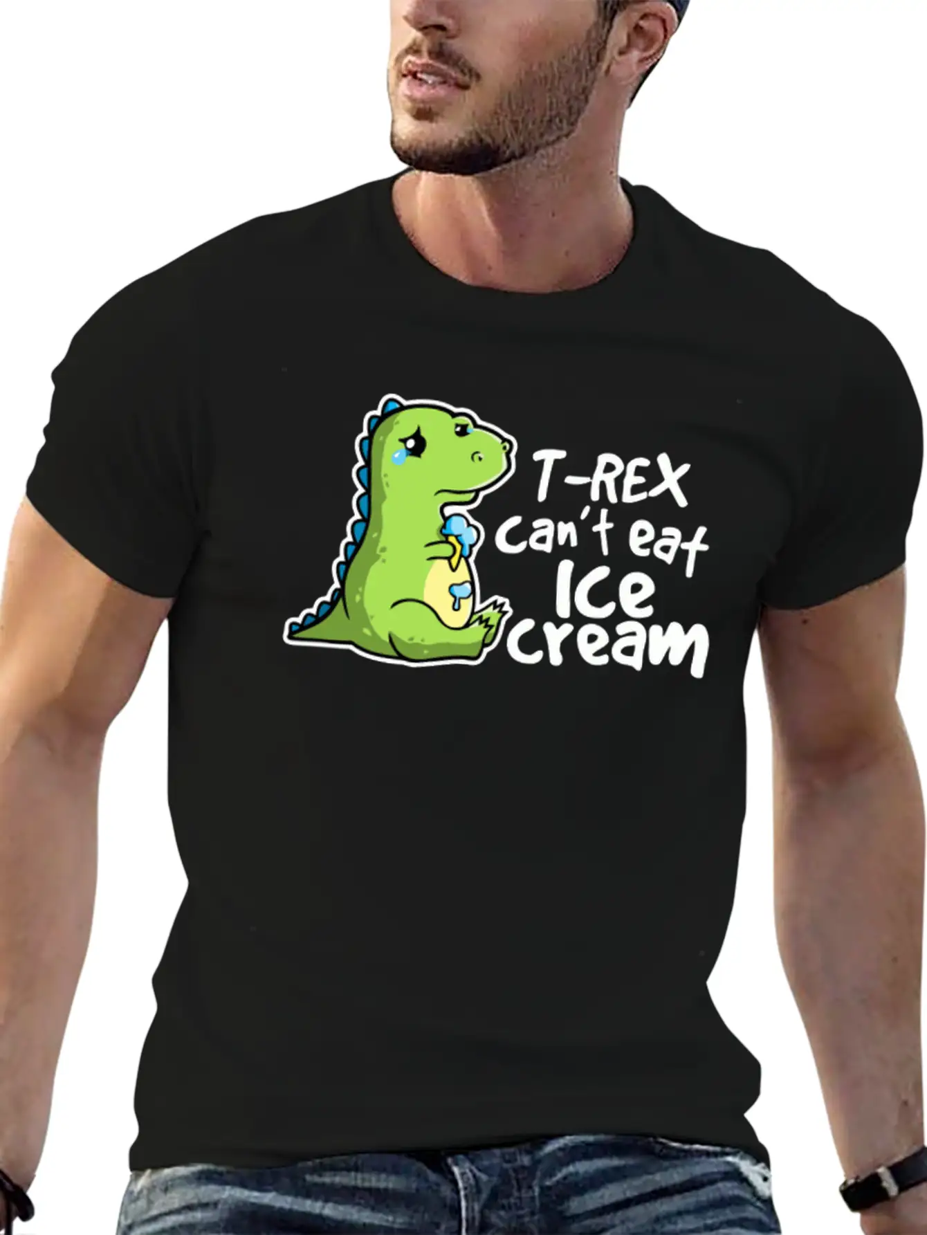 Sad T Rex Modern Fit Casual T-Shirt – Clean And Versatile Design