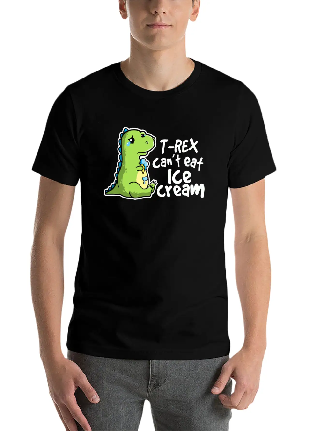 Sad T Rex Modern Fit Casual T-Shirt – Clean And Versatile Design