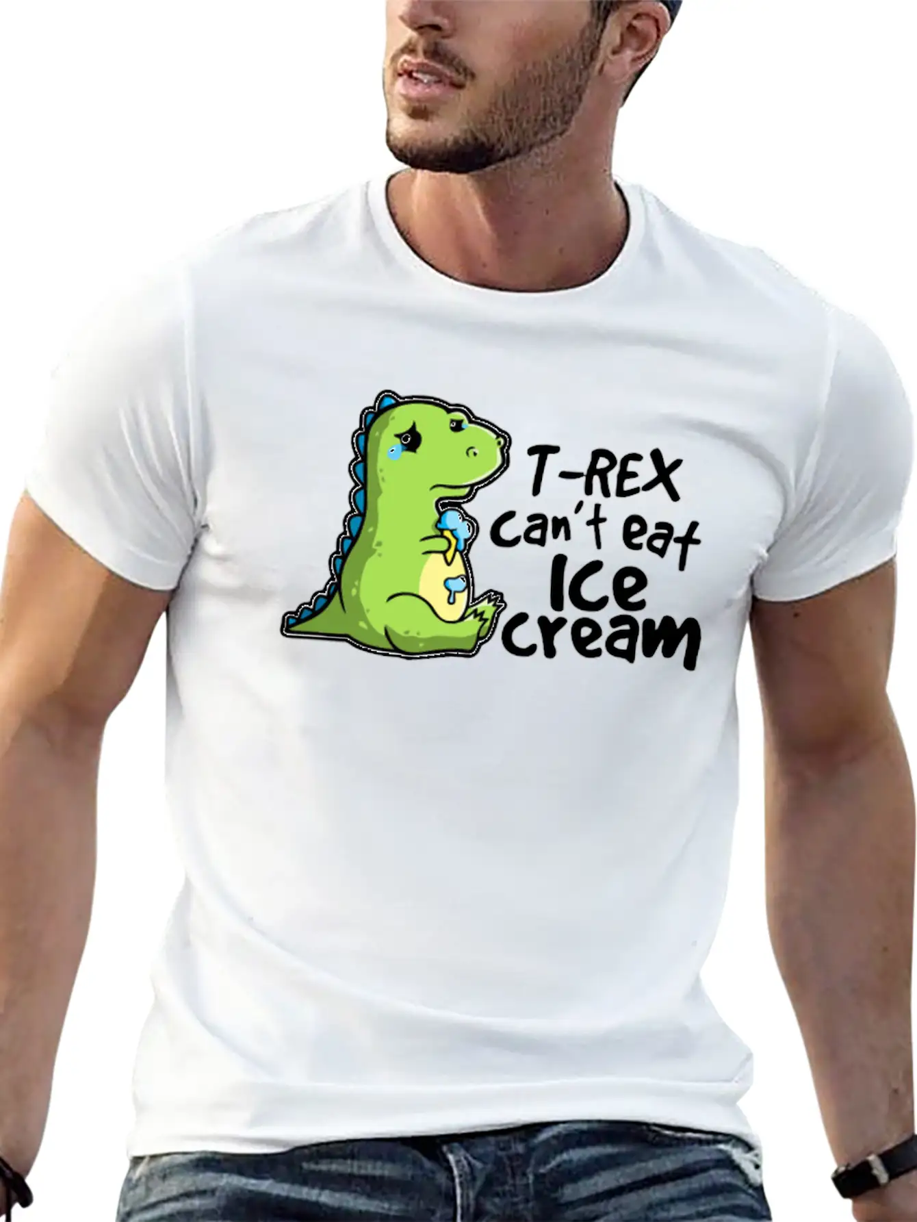 Sad T Rex Modern Fit Casual T-Shirt – Clean And Versatile Design