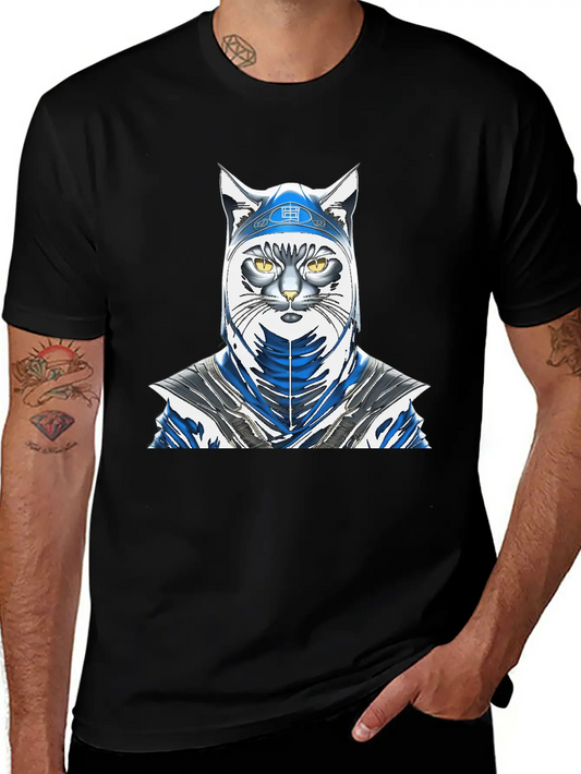 Sage Shadow Warrior: Mystic Wisdom In Ninja Cat Unisex Casual T-Shirt ��� Clean Design For Daily Comfort
