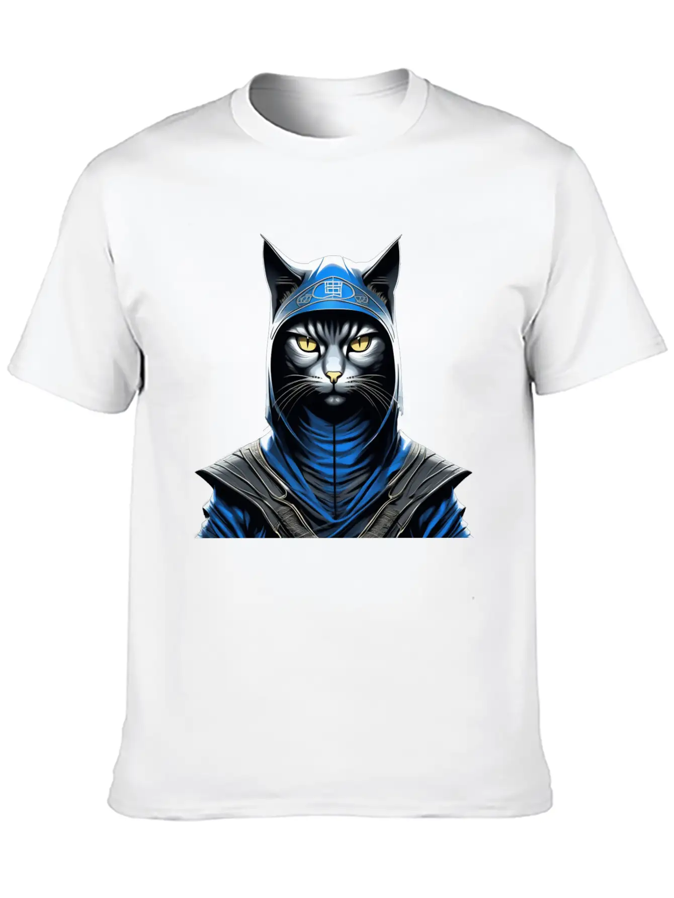Sage Shadow Warrior: Mystic Wisdom In Ninja Cat Unisex Casual T-Shirt ��� Clean Design For Daily Comfort