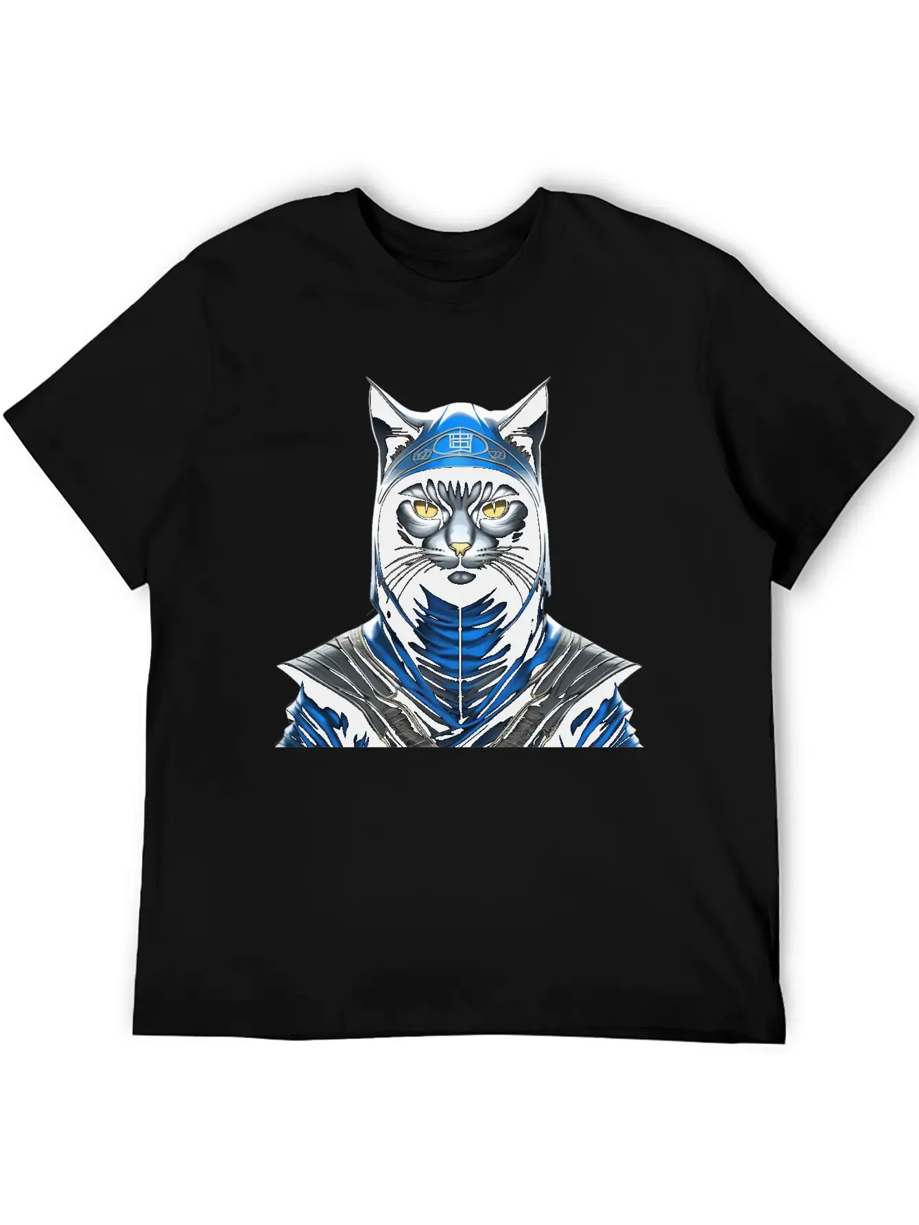 Sage Shadow Warrior: Mystic Wisdom In Ninja Cat Unisex Casual T-Shirt ��� Clean Design For Daily Comfort