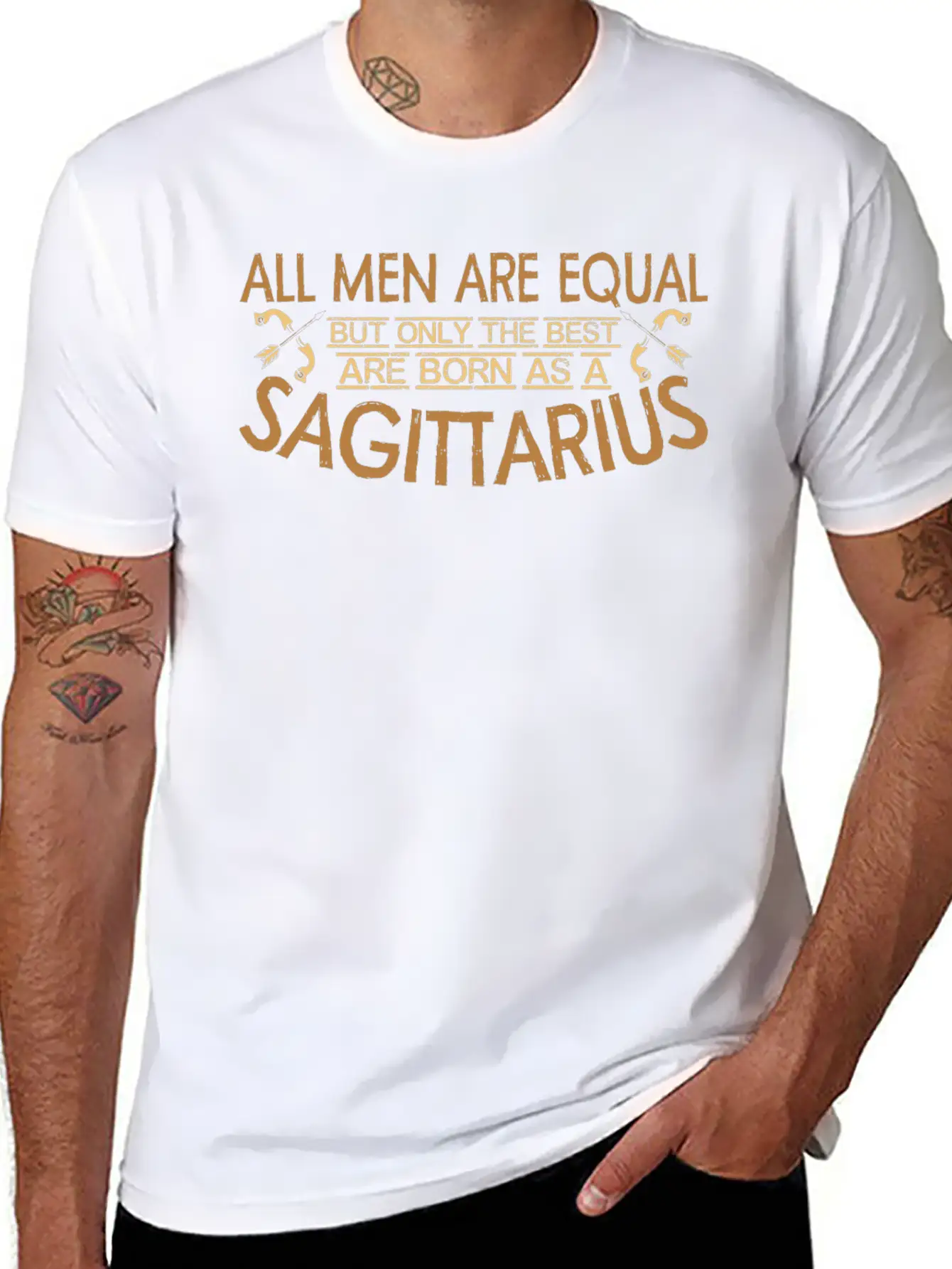 Sagittarius Men Zodiac Sun Archer Arrow Astrology Unisex Casual T-Shirt – Clean Design For Daily Comfort