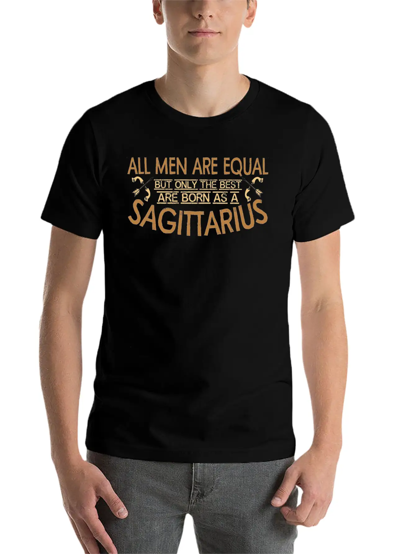 Sagittarius Men Zodiac Sun Archer Arrow Astrology Unisex Casual T-Shirt – Clean Design For Daily Comfort