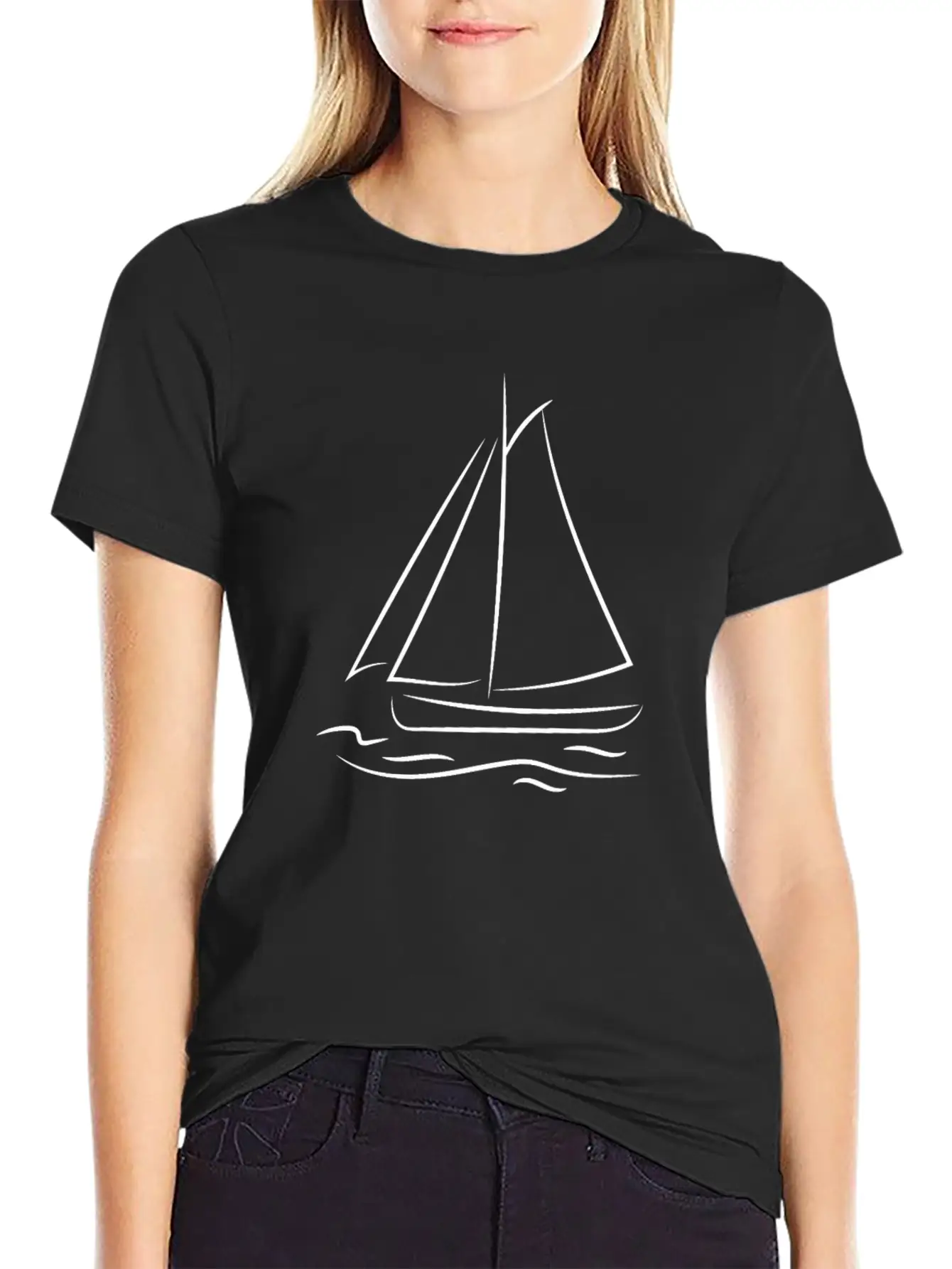 Sailing Boat Sketch Unisex Casual T-Shirt – Clean Design For Daily Comfort