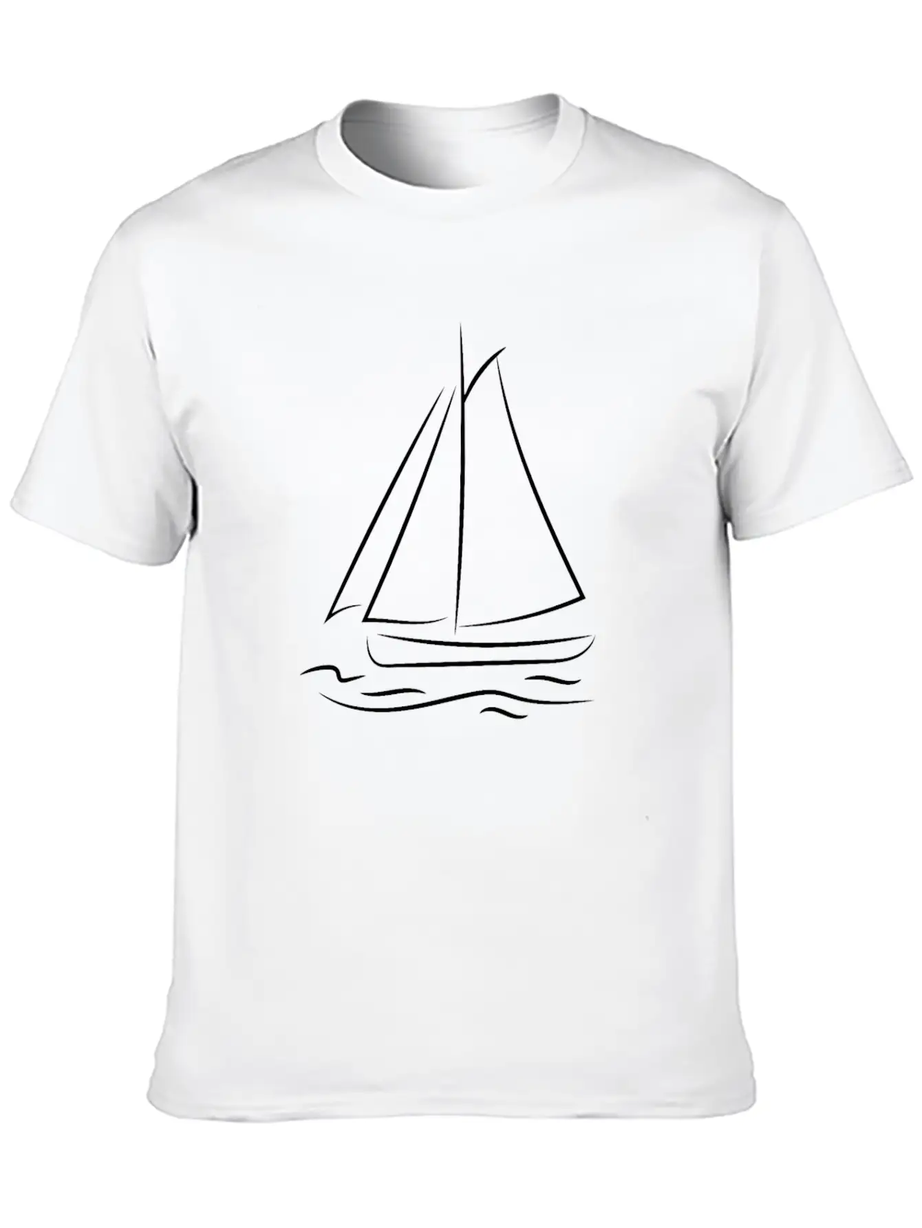 Sailing Boat Sketch Unisex Casual T-Shirt – Clean Design For Daily Comfort