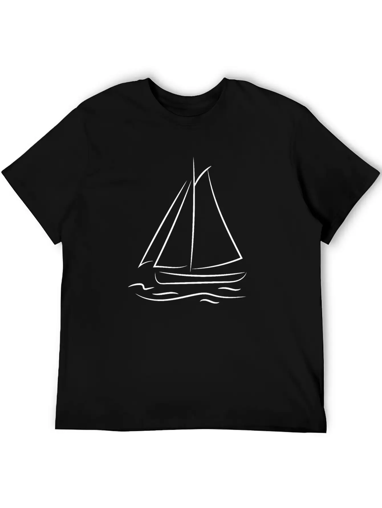 Sailing Boat Sketch Unisex Casual T-Shirt – Clean Design For Daily Comfort