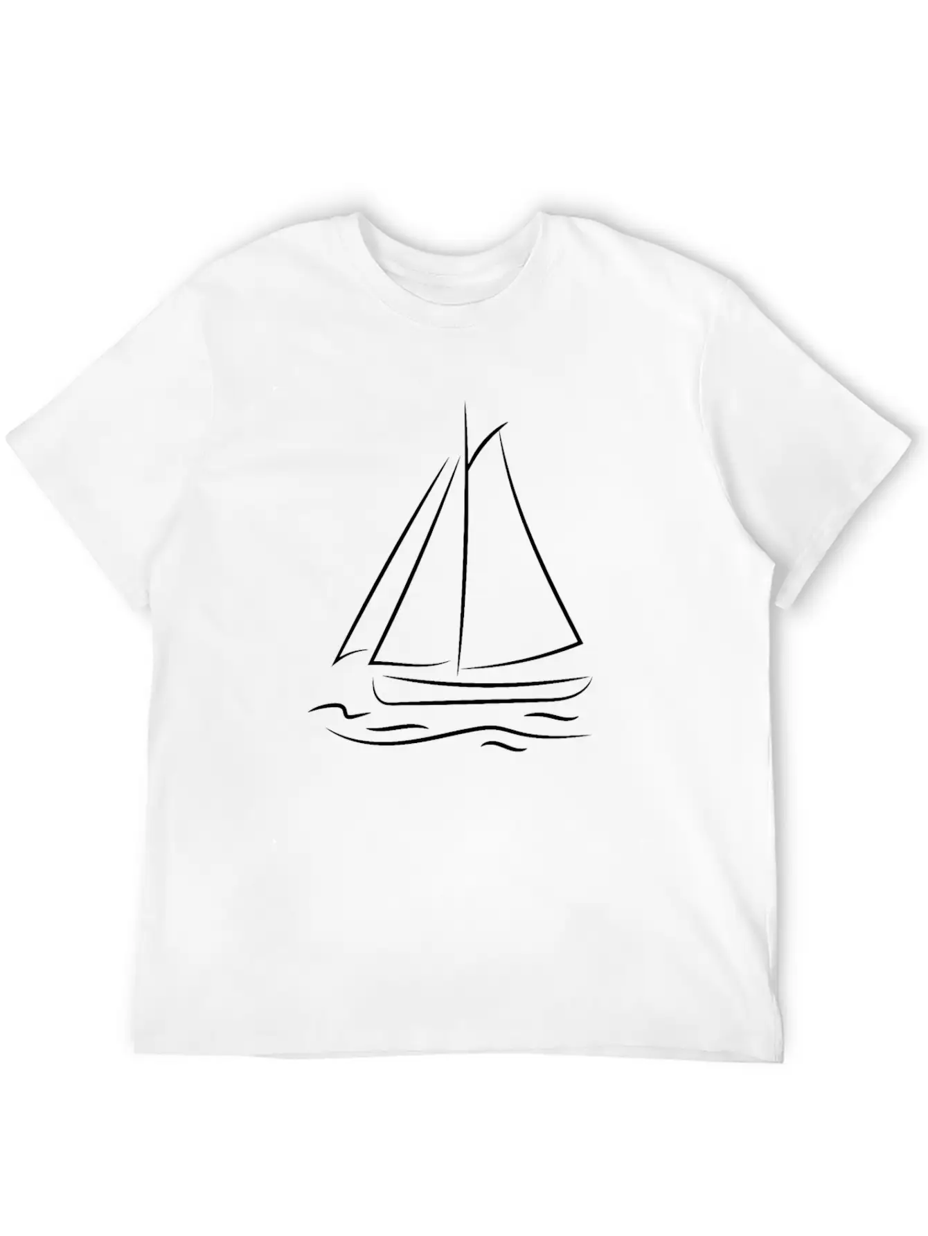 Sailing Boat Sketch Unisex Casual T-Shirt – Clean Design For Daily Comfort