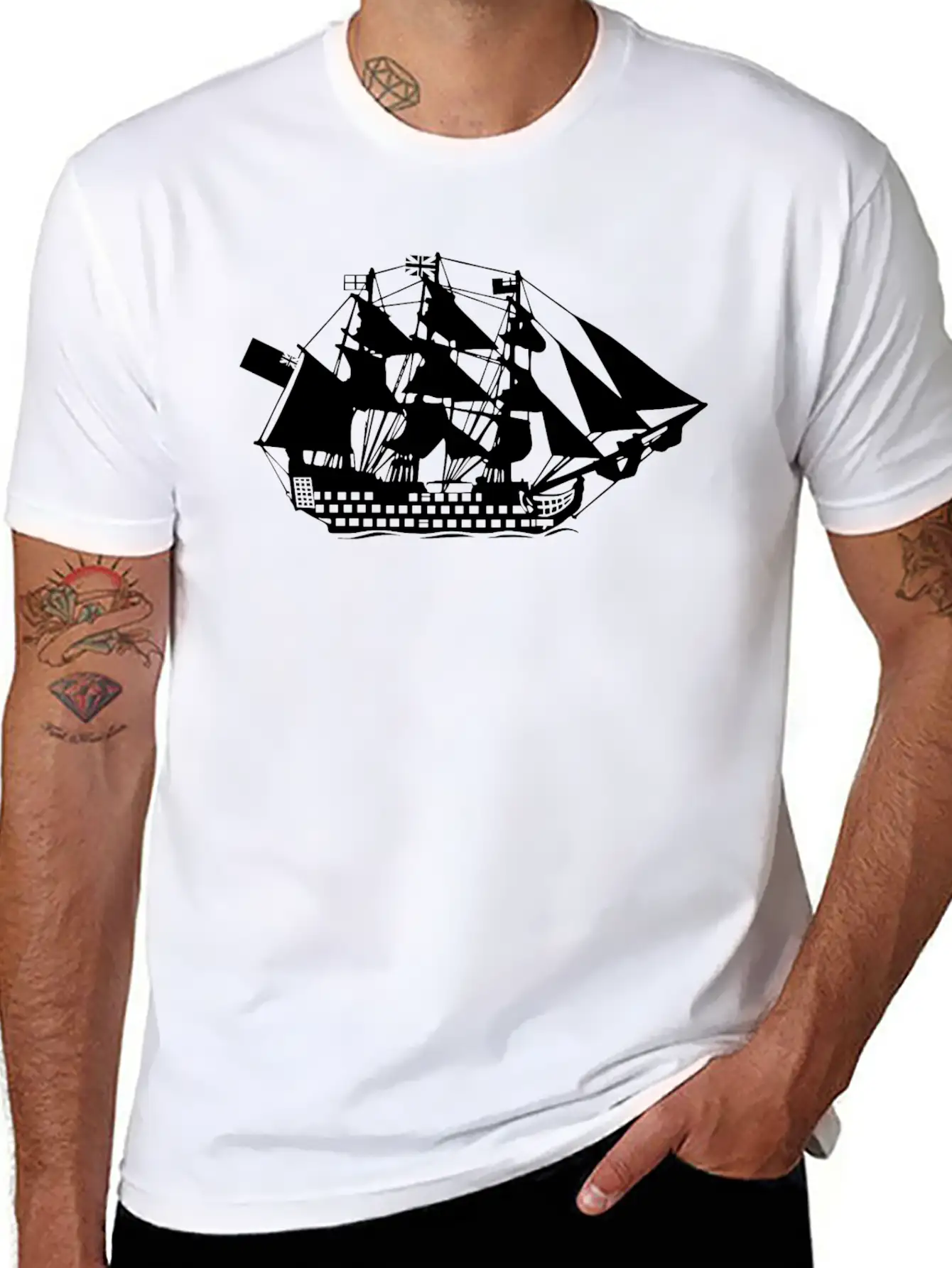 Sailing Ship Lightweight Cotton T-Shirt – Daily Comfort Graphic Shirt