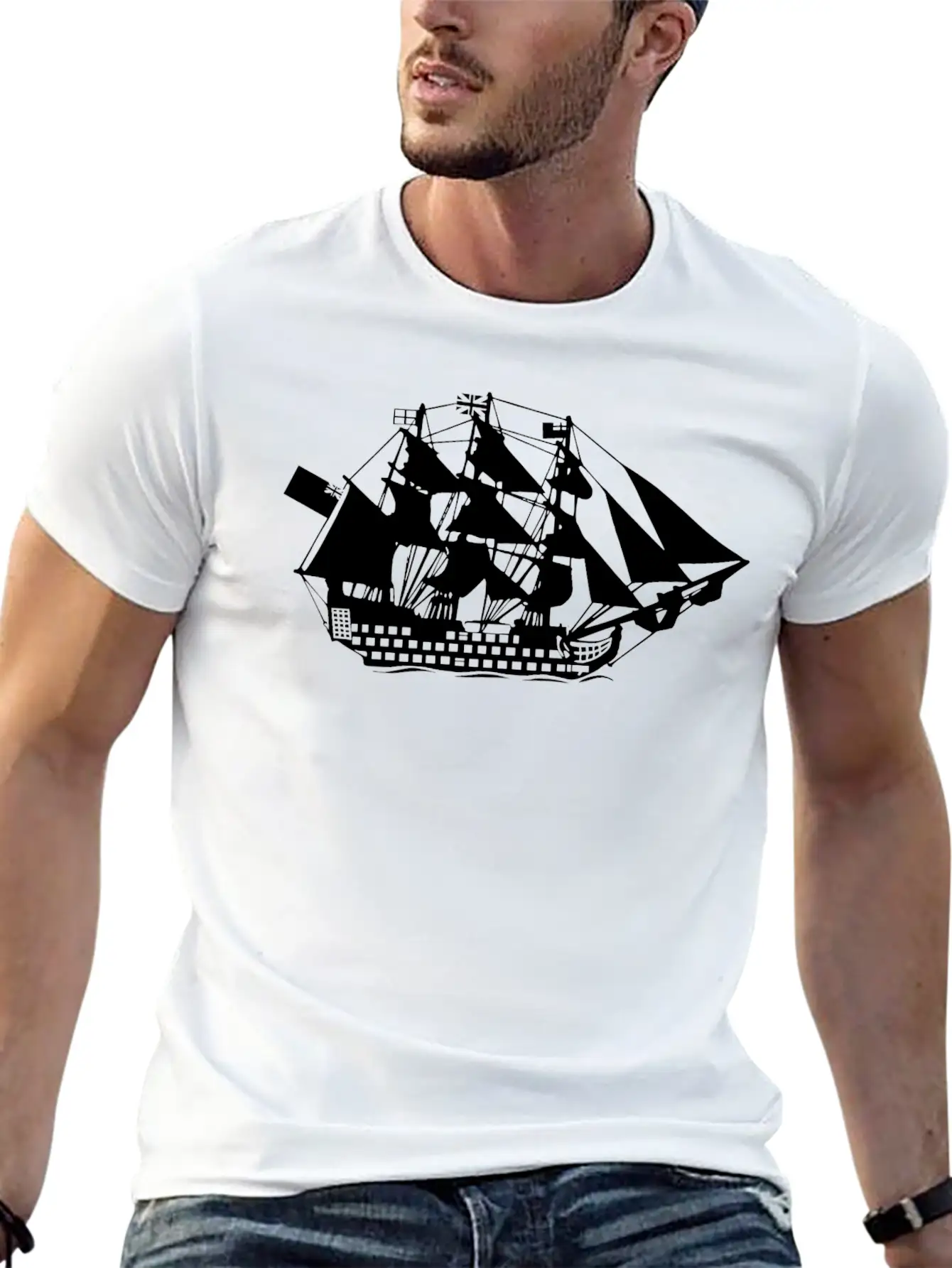 Sailing Ship Lightweight Cotton T-Shirt – Daily Comfort Graphic Shirt