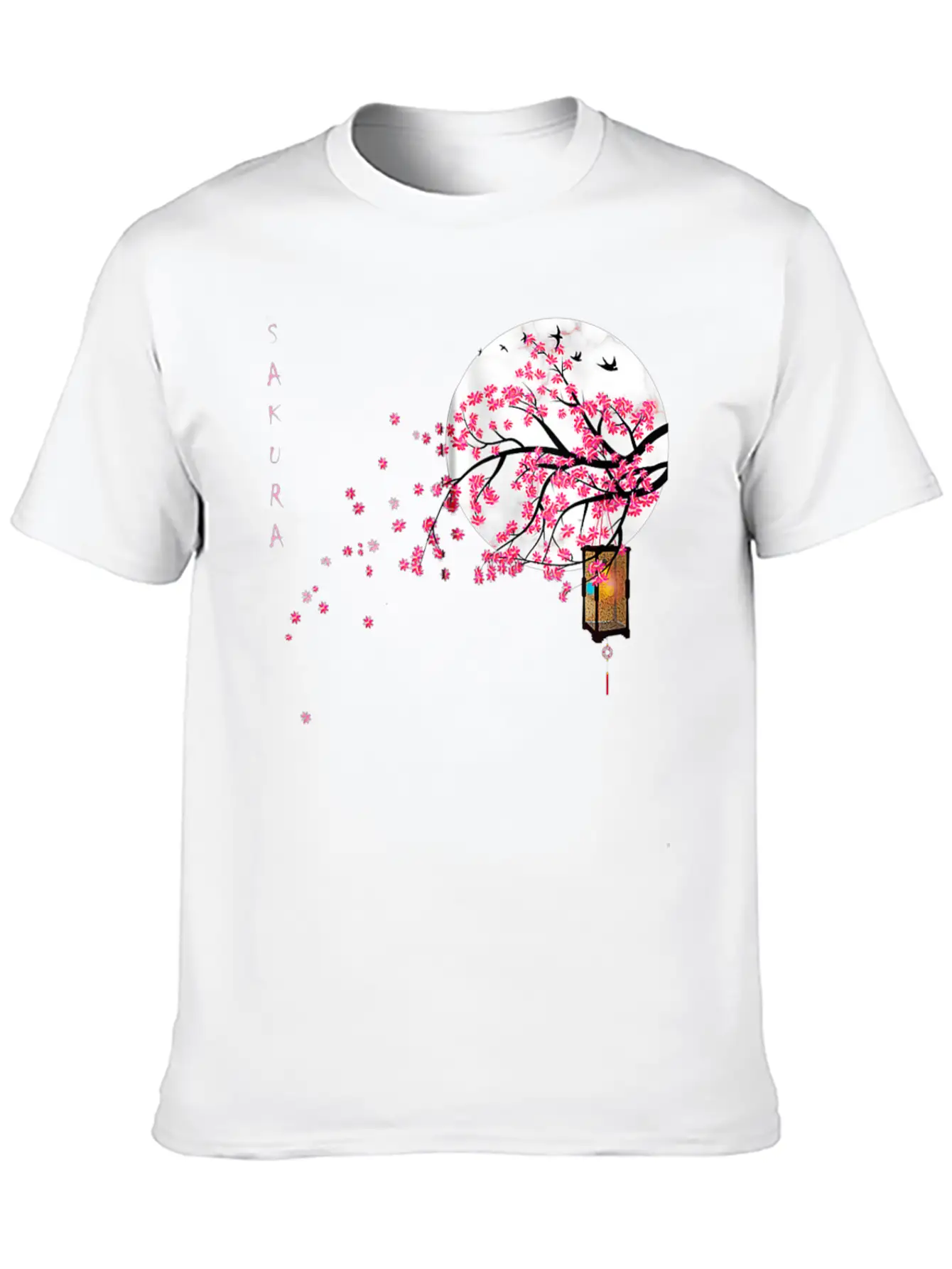 Sakura Cherry Blossom Japanese Graphical Art Comfortable Minimalist Graphic Tee – Summer Style Essential