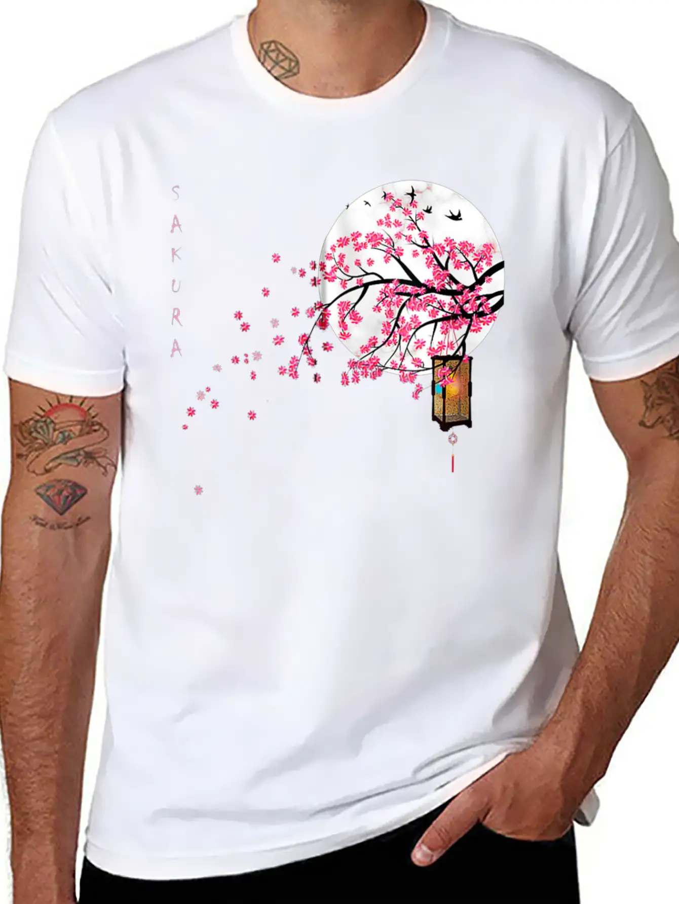 Sakura Cherry Blossom Japanese Graphical Art Comfortable Minimalist Graphic Tee – Summer Style Essential