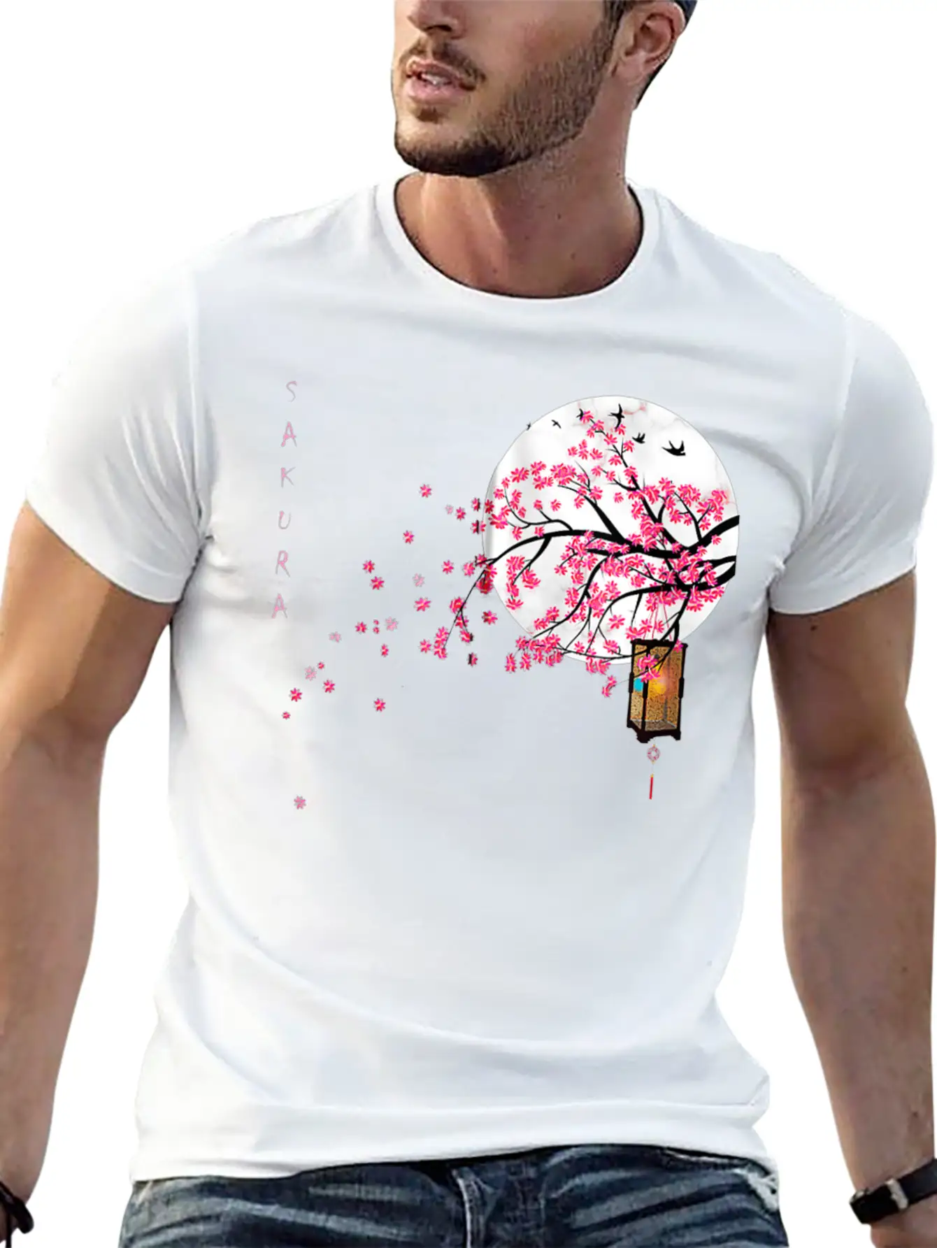 Sakura Cherry Blossom Japanese Graphical Art Comfortable Minimalist Graphic Tee – Summer Style Essential