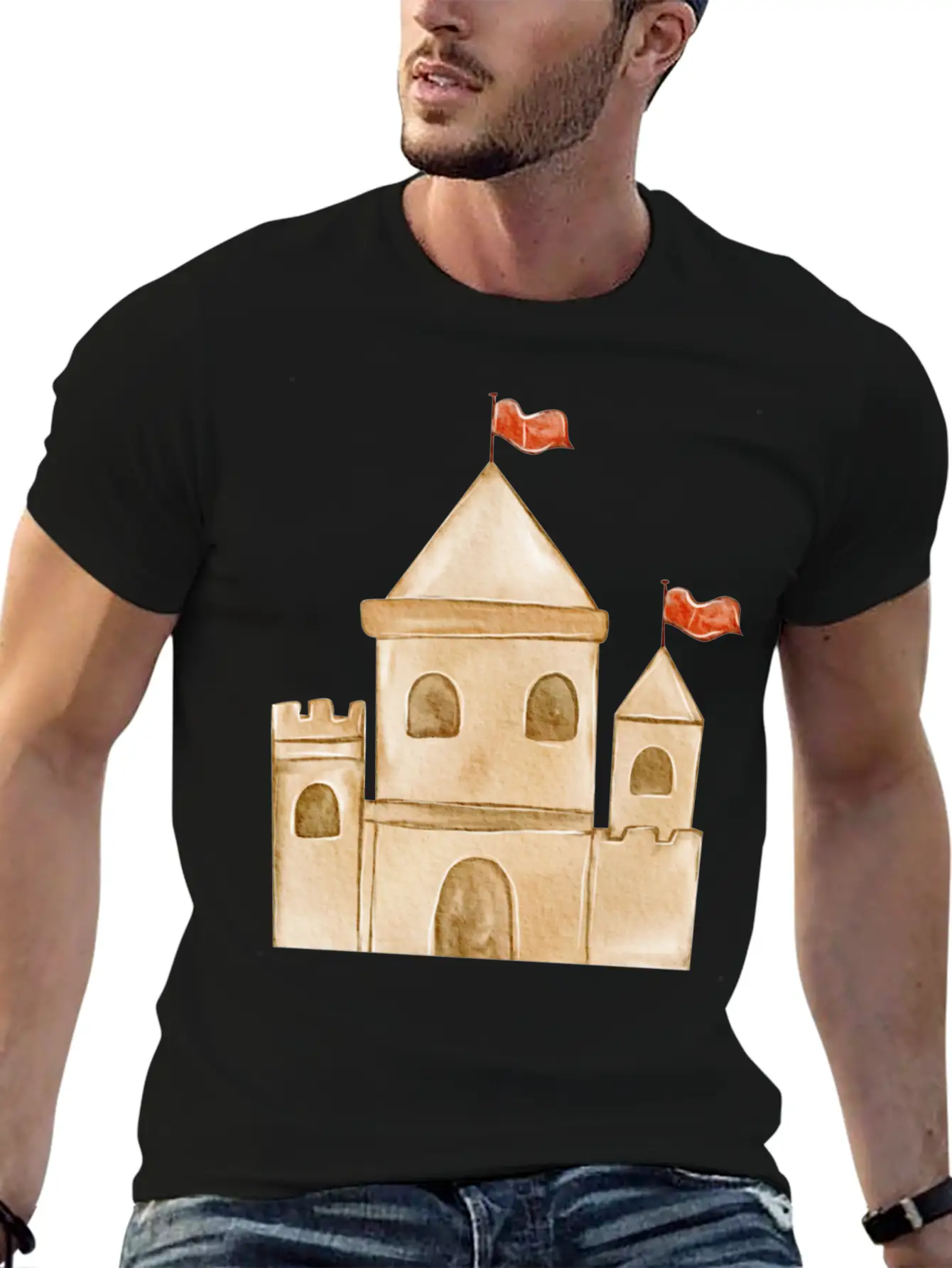 Sand Castle Unisex Casual T-Shirt – Clean Design For Daily Comfort