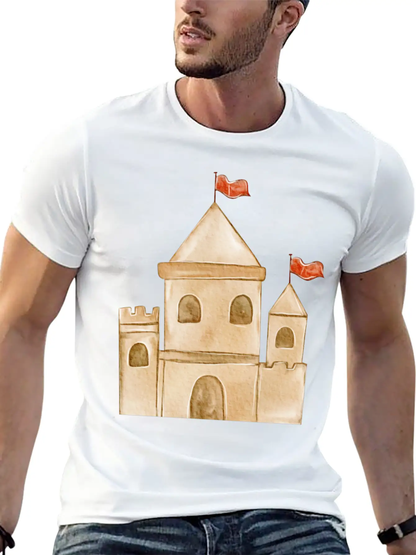 Sand Castle Unisex Casual T-Shirt – Clean Design For Daily Comfort