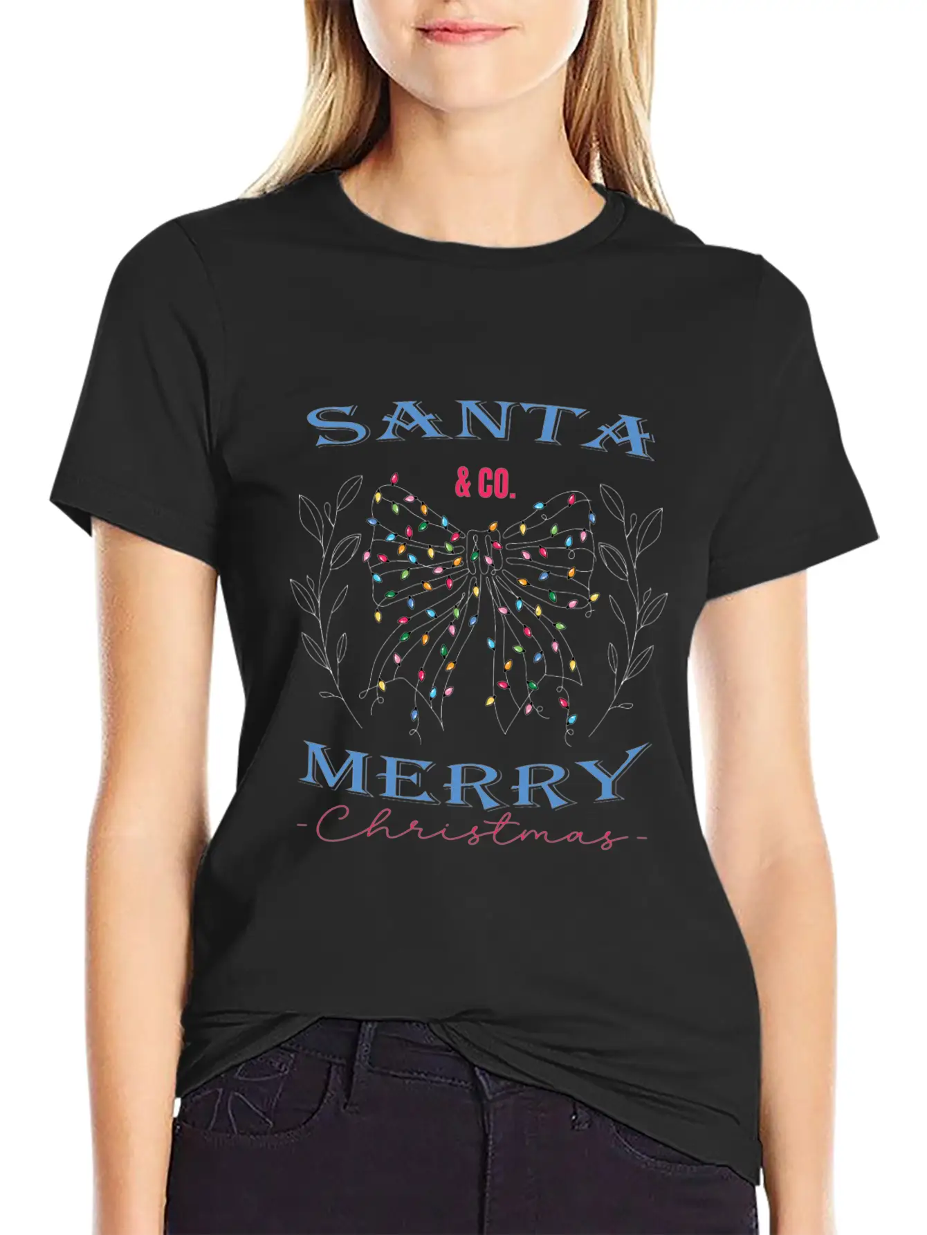 Santa & Co. Christmas Coquette Stylish Everyday T-Shirt – Unisex Basic Cotton Tee