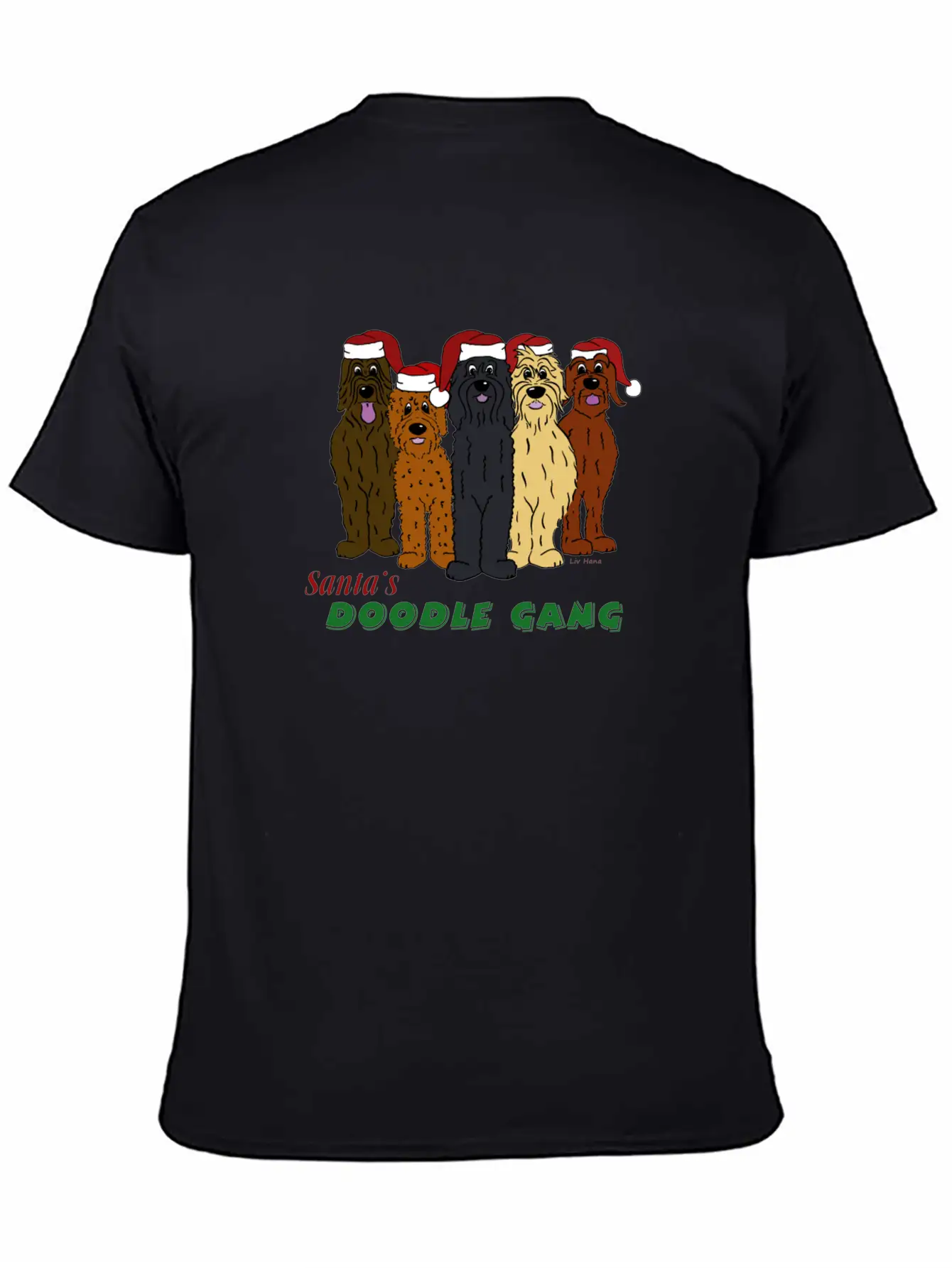 Santa's Doodle Gang Unisex Casual T-Shirt – Clean Design For Daily Comfort