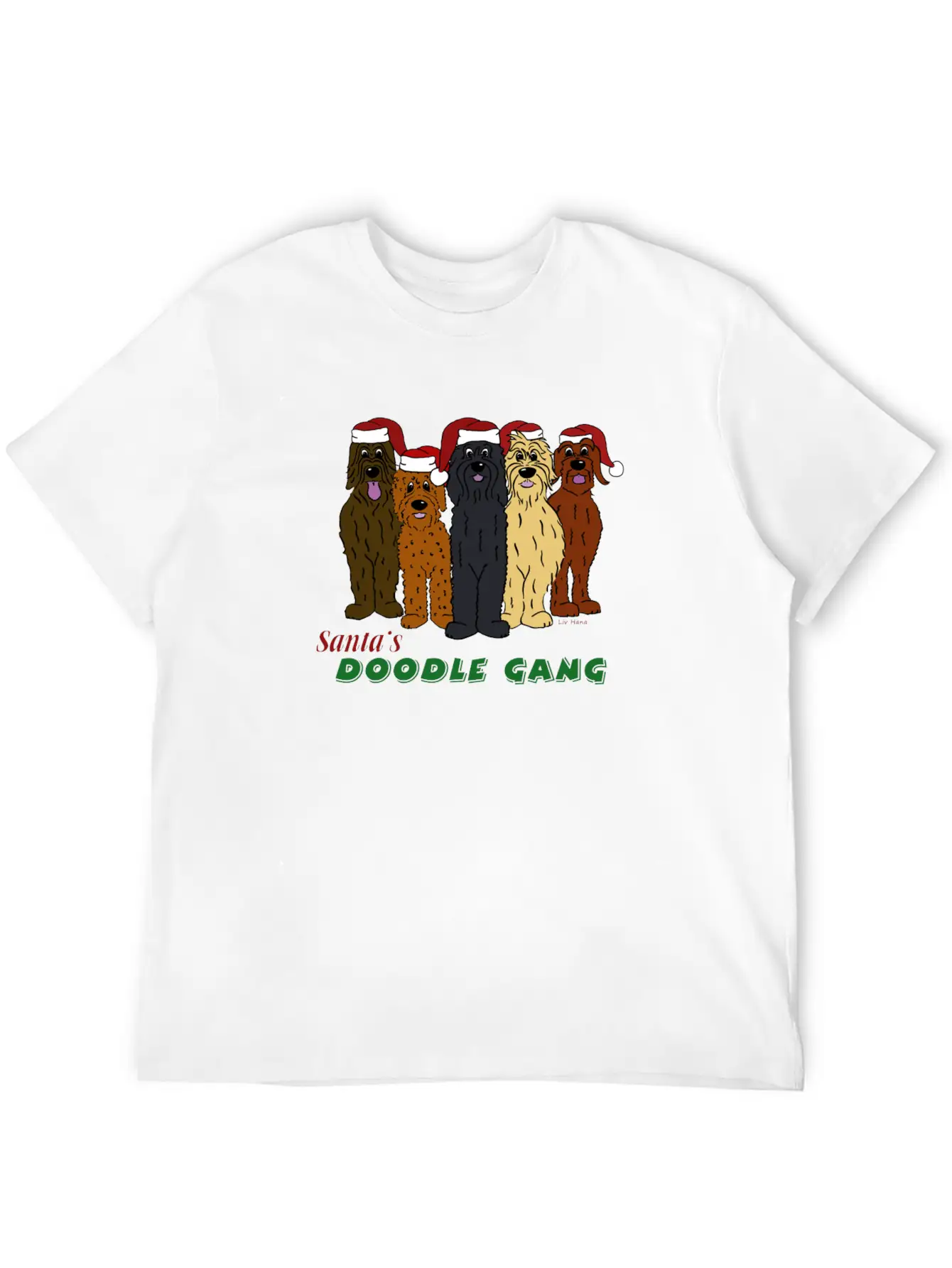 Santa's Doodle Gang Unisex Casual T-Shirt – Clean Design For Daily Comfort