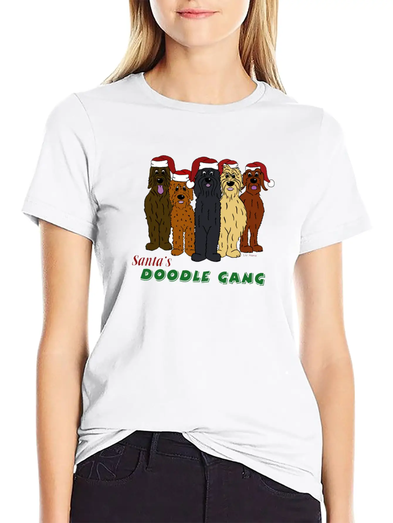 Santa's Doodle Gang Unisex Casual T-Shirt – Clean Design For Daily Comfort