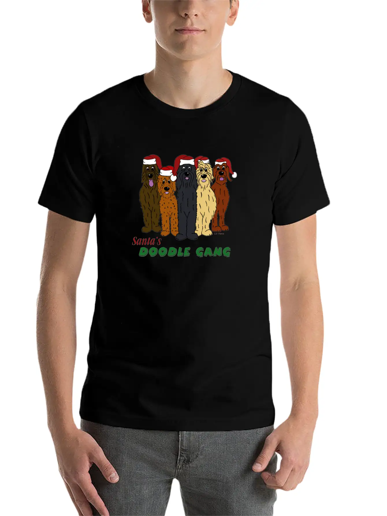 Santa's Doodle Gang Unisex Casual T-Shirt – Clean Design For Daily Comfort