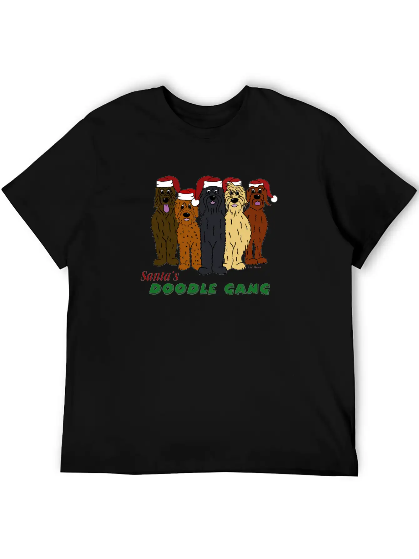 Santa's Doodle Gang Unisex Casual T-Shirt – Clean Design For Daily Comfort