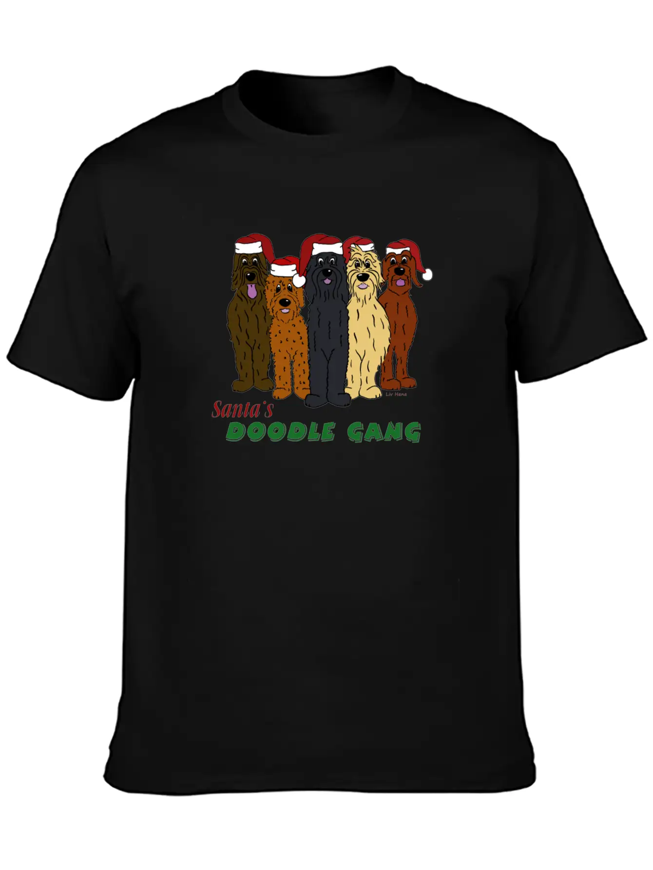 Santa's Doodle Gang Unisex Casual T-Shirt – Clean Design For Daily Comfort