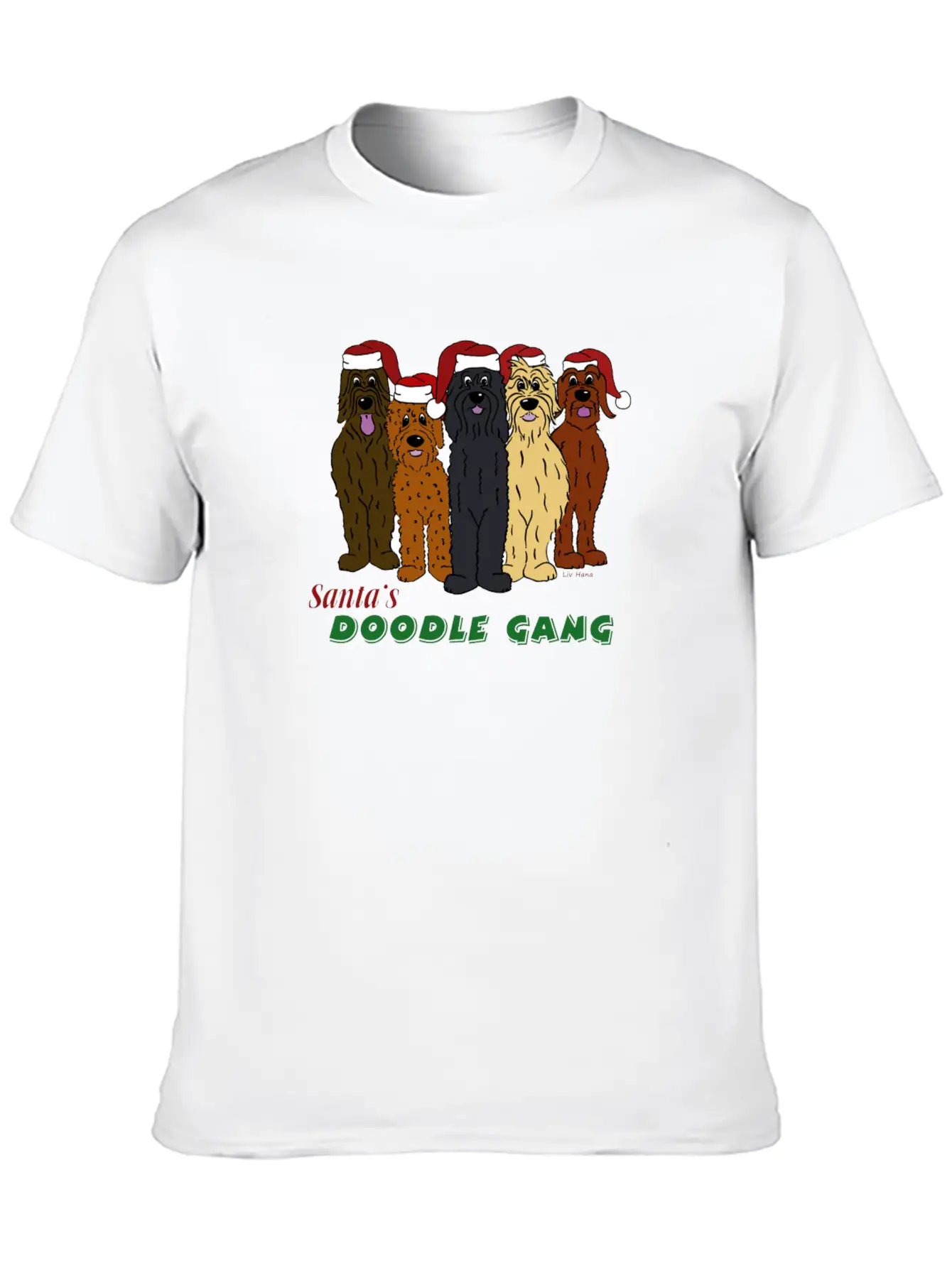 Santa's Doodle Gang Unisex Casual T-Shirt – Clean Design For Daily Comfort