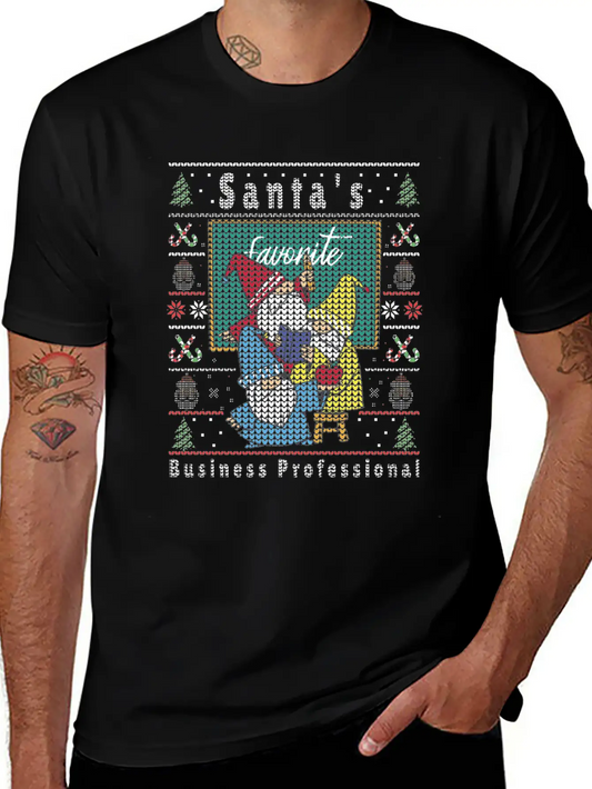 Santas Elfs Ugly Christmas Business-Professional Basic Graphic T-Shirt – Daily Comfort In Soft Cotton