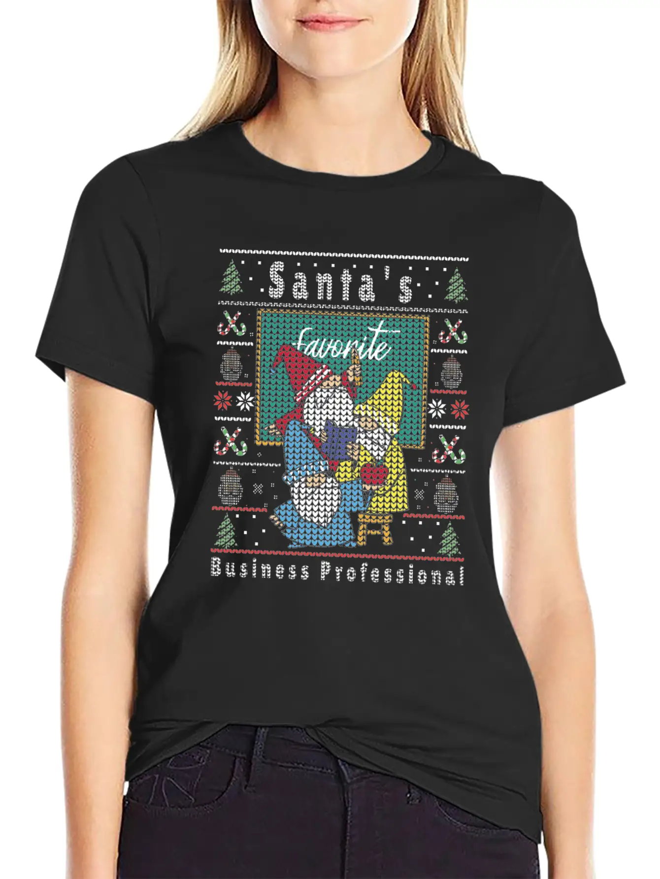 Santas Elfs Ugly Christmas Business-Professional Basic Graphic T-Shirt – Daily Comfort In Soft Cotton